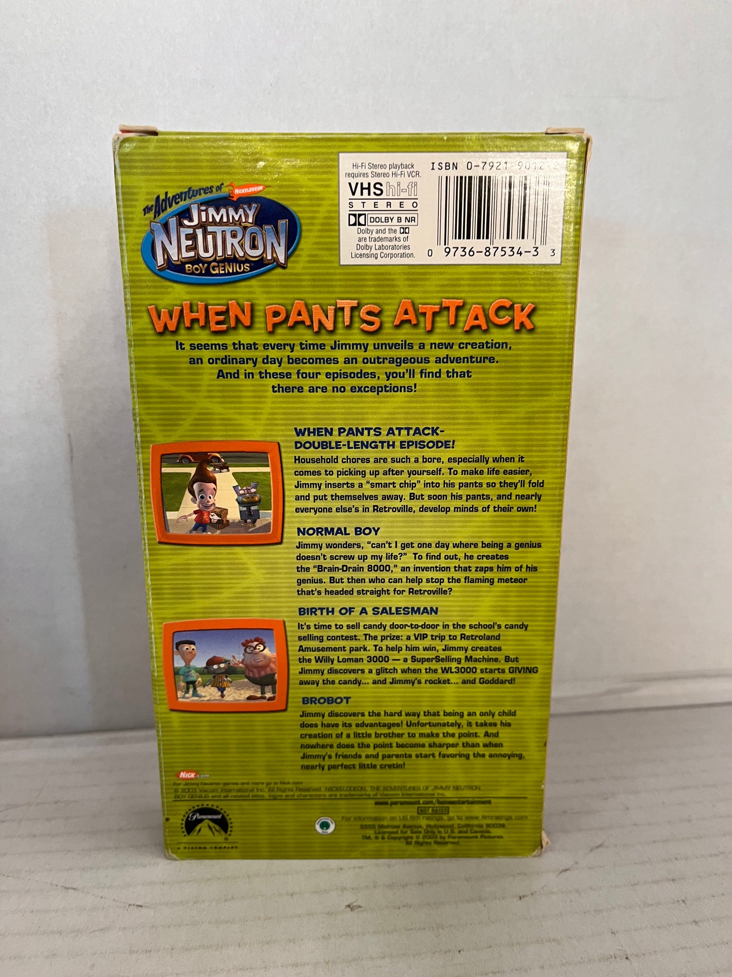 The Adventures of Jimmy Neutron, Boy Genius When Pants Attack (2003 VHS)