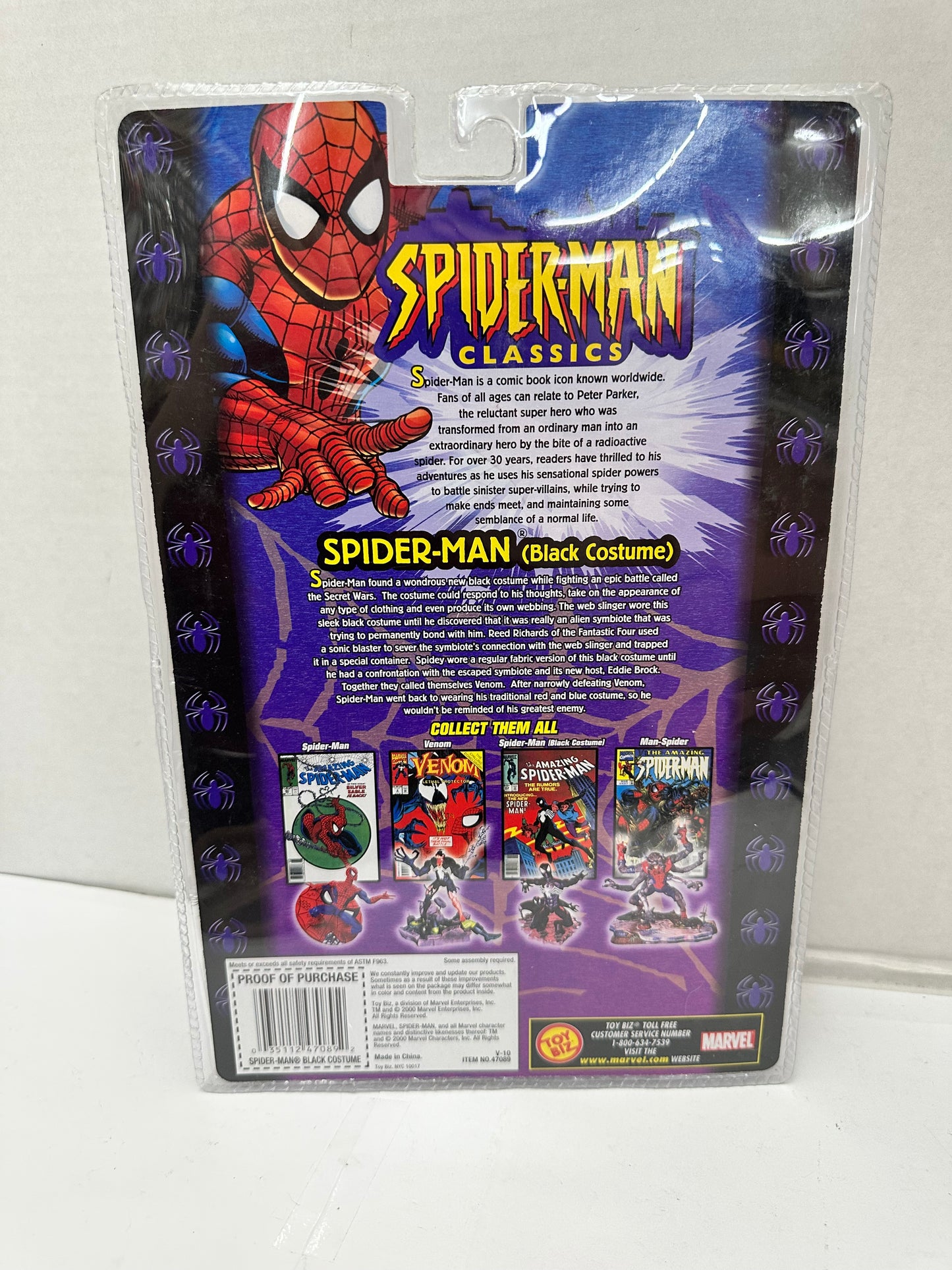 2000 ToyBiz Marvel Spider-Man Classics Series 1 6” Figure - New