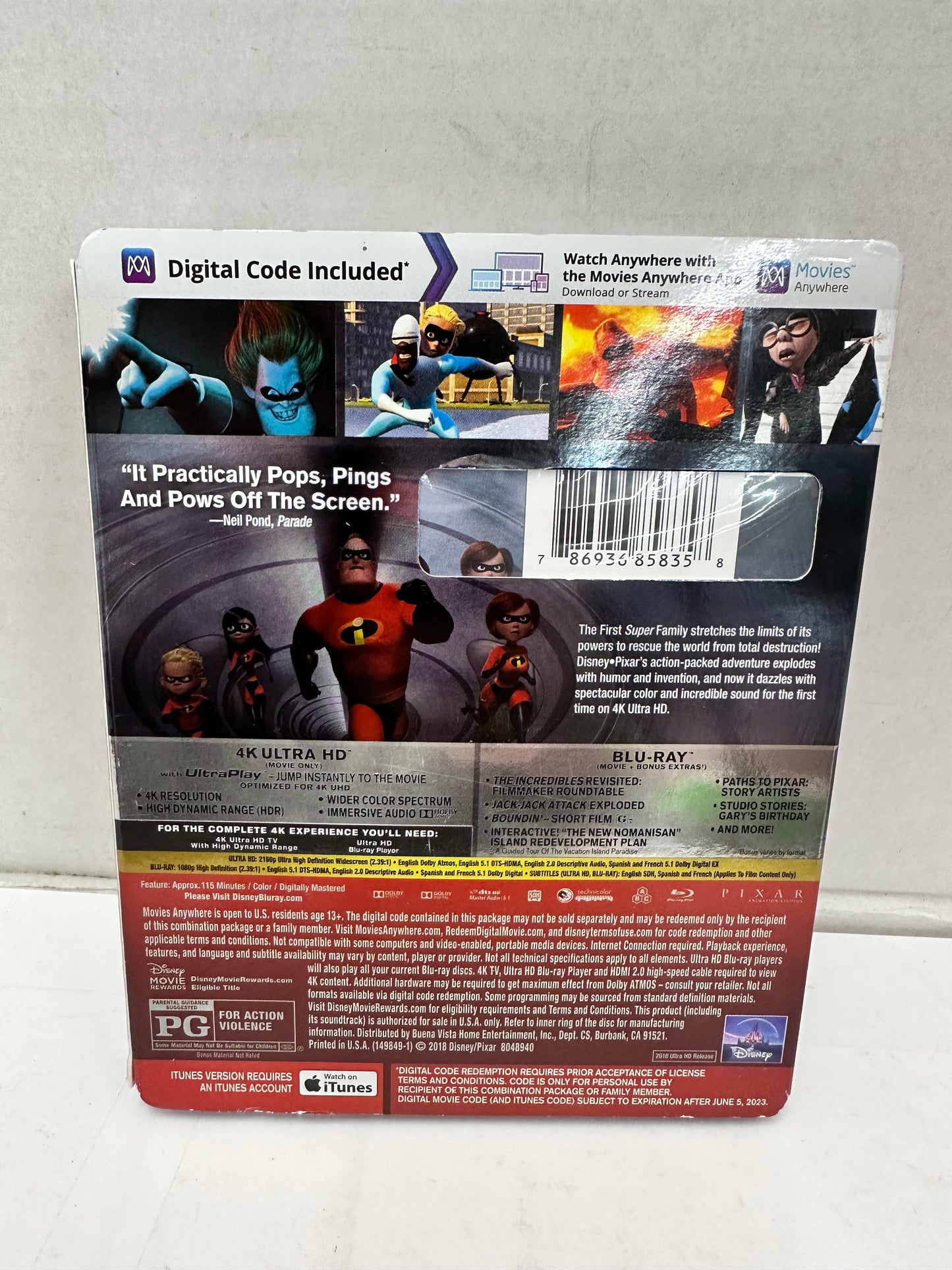 The Incredibles [New 4K UHD Blu-ray] With Blu-Ray, 4K Mastering