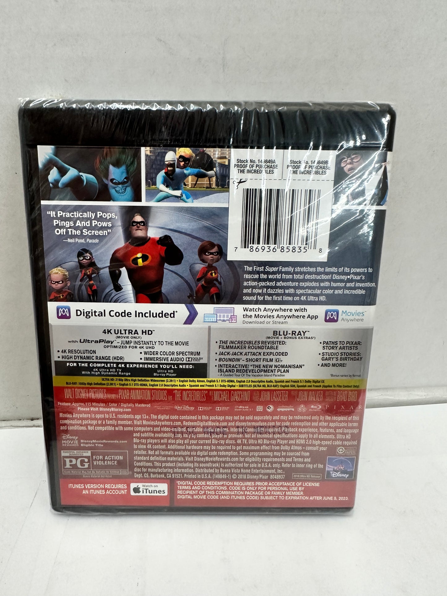 The Incredibles [New 4K UHD Blu-ray] With Blu-Ray, 4K Mastering