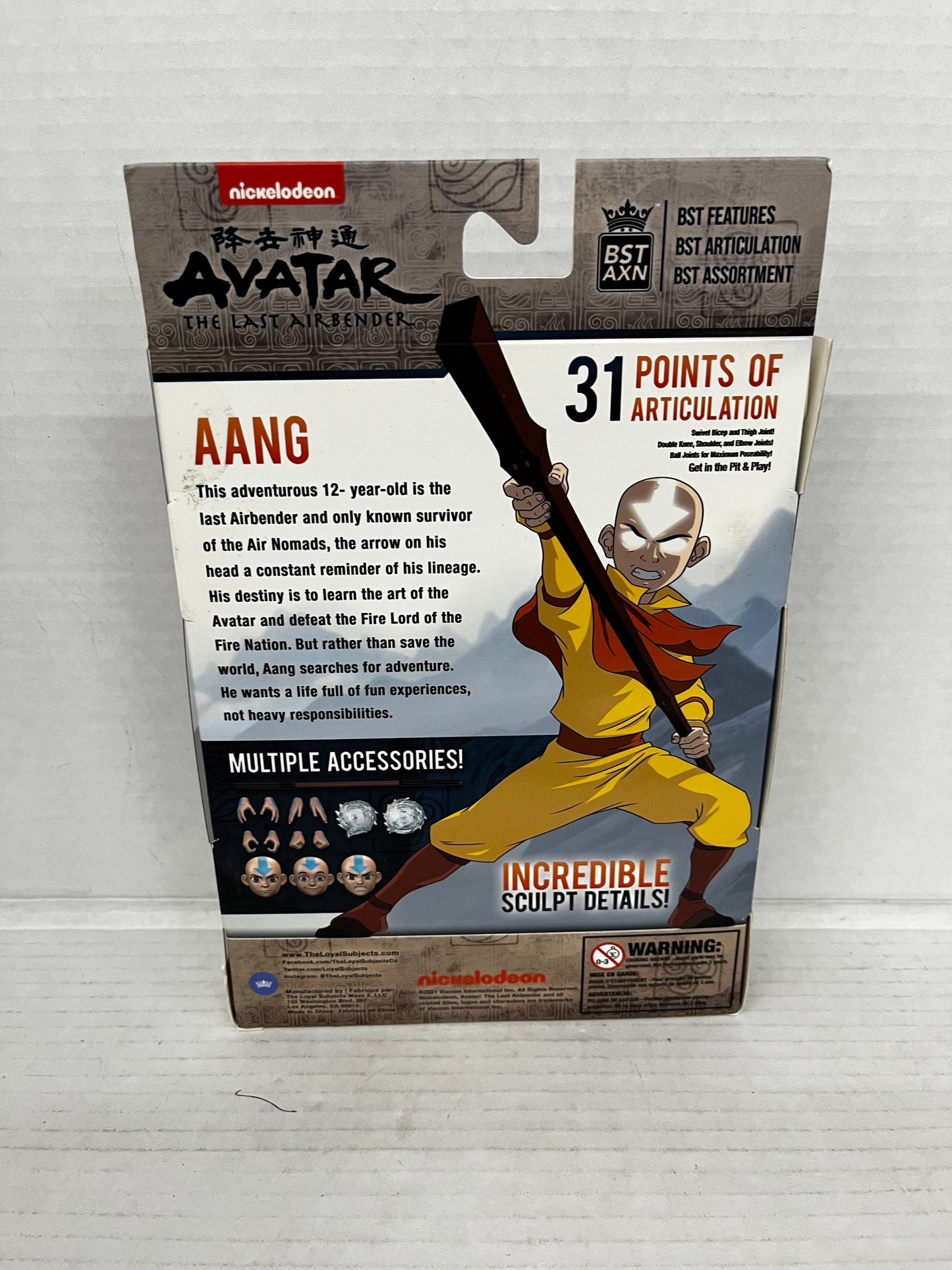 BST AXN Nickelodeon Avatar The Last Airbender: AANG MONK 5" Figure NEW In BOX