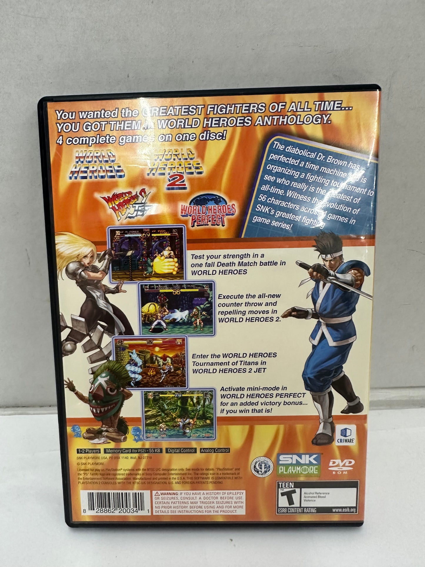 World Heroes Anthology (Sony PlayStation 2, 2008) Complete CIB Tested