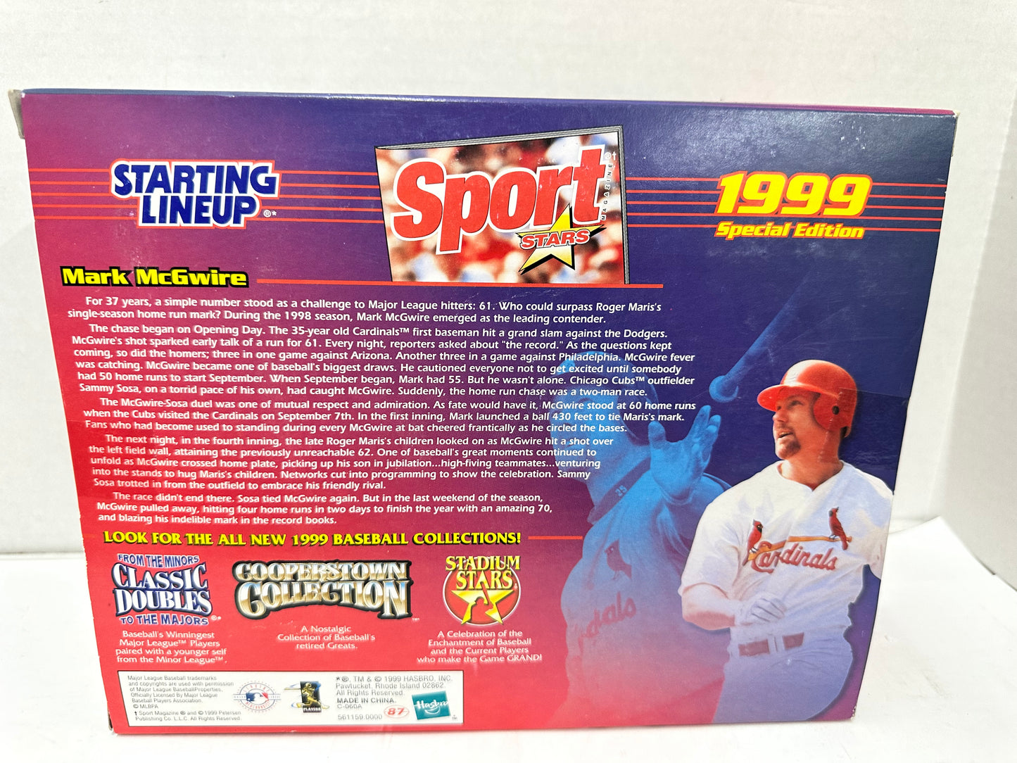 Starting Lineup Mark McGwire 1999 Edition Sports Stars  Dominators New In Box