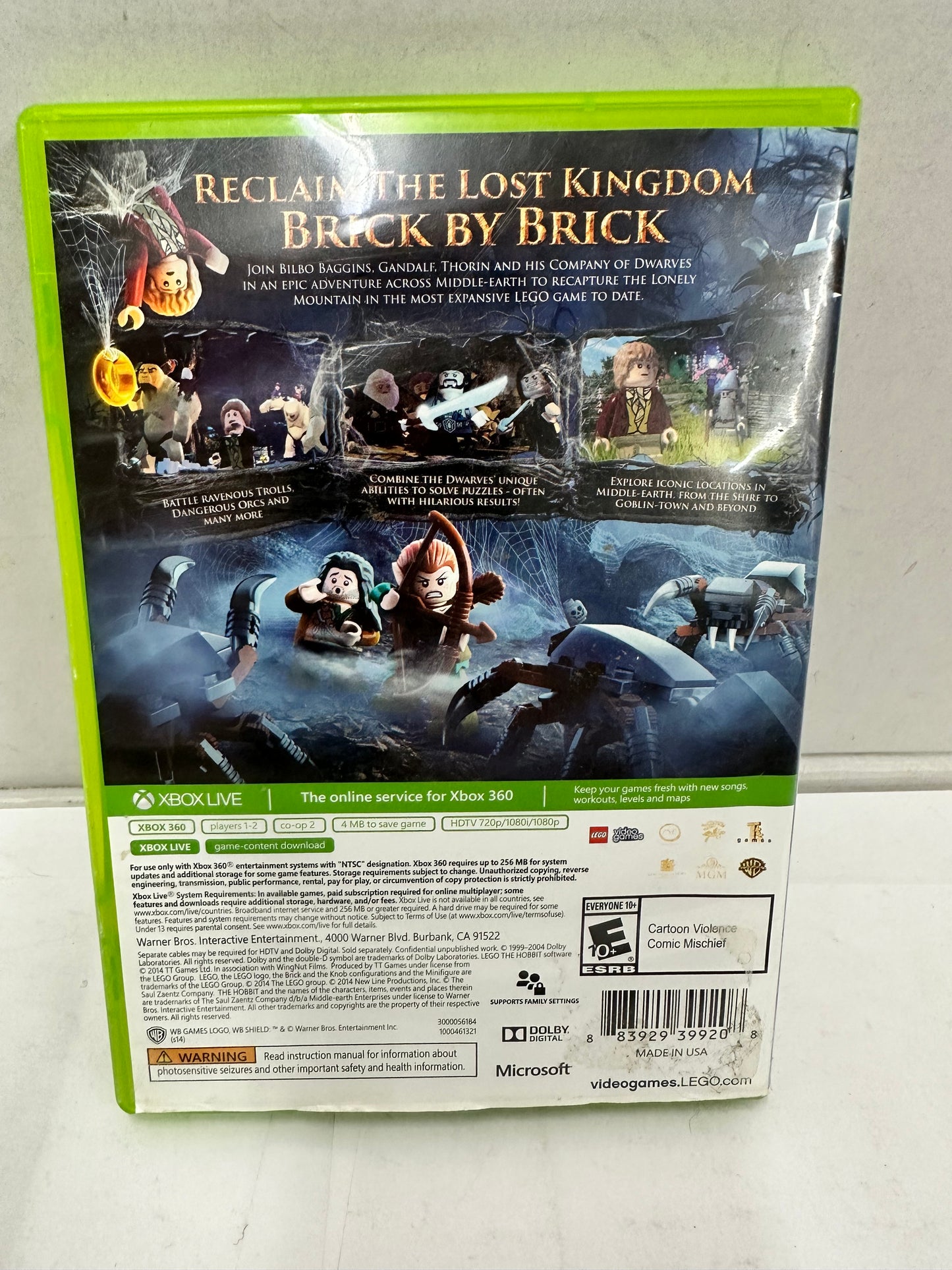 LEGO The Hobbit Xbox 360 Video Game Complete With Manual