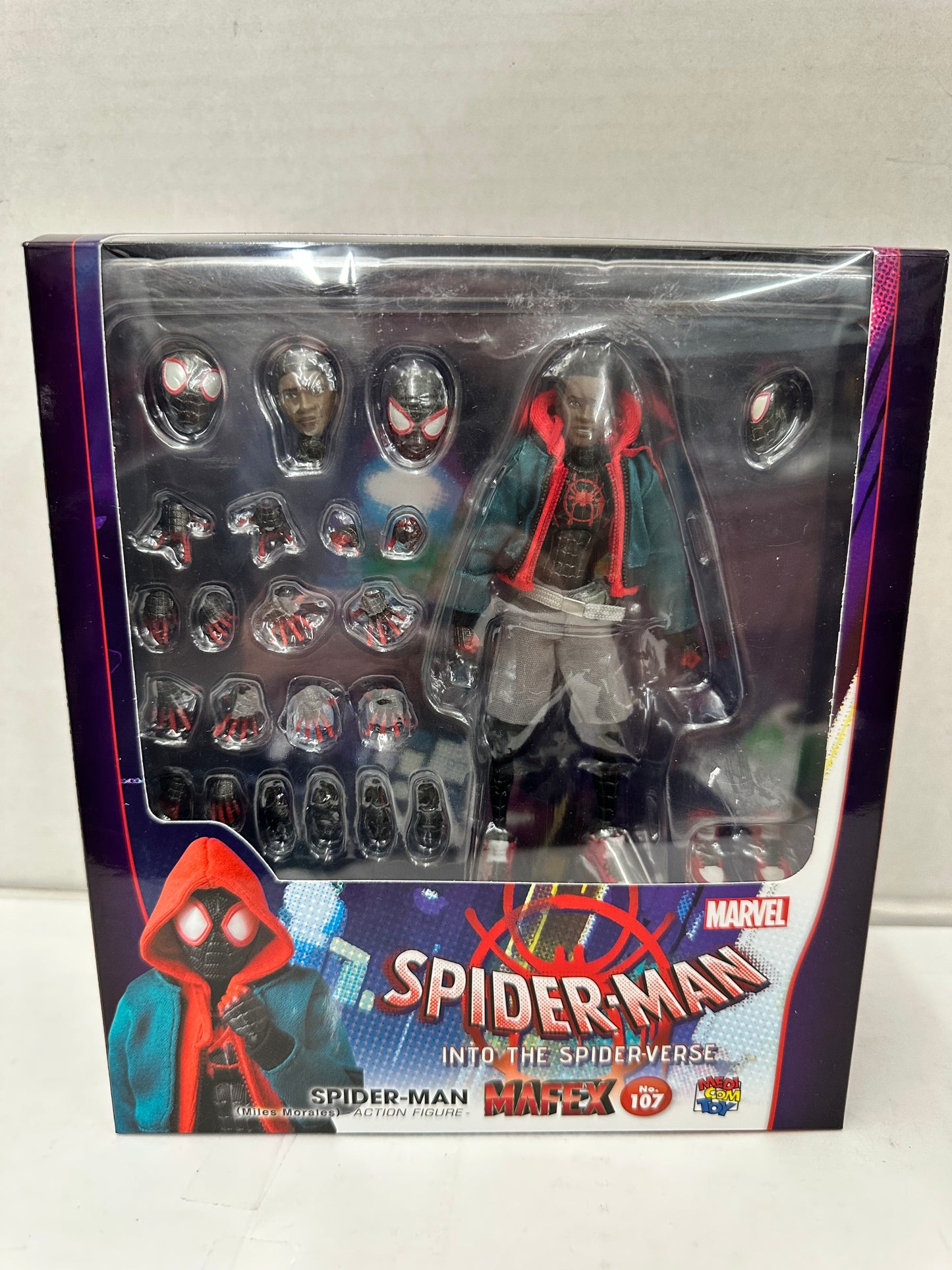 Medicom Toy MAFEX No.107 Spider-Man Miles Morales  Open Box