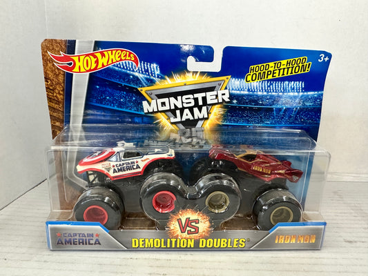 Hot Wheels MONSTER JAM - Demolition Doubles Captain America vs Iron Man