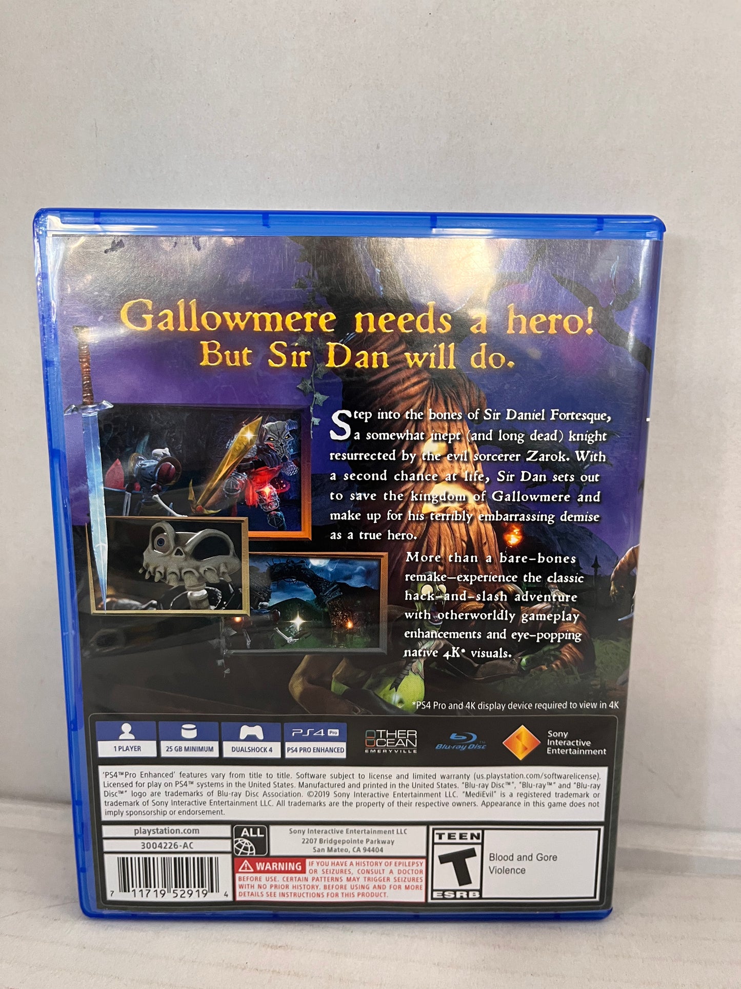 MediEvil - Sony PlayStation 4 Case And Disc Only