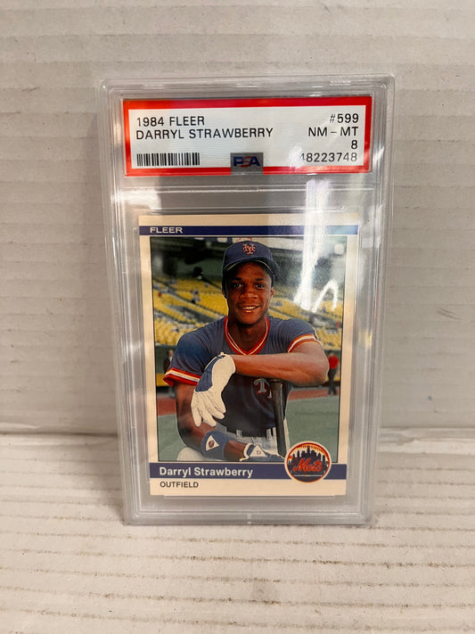 1984 Fleer Darryl Strawberry #599 PSA 8