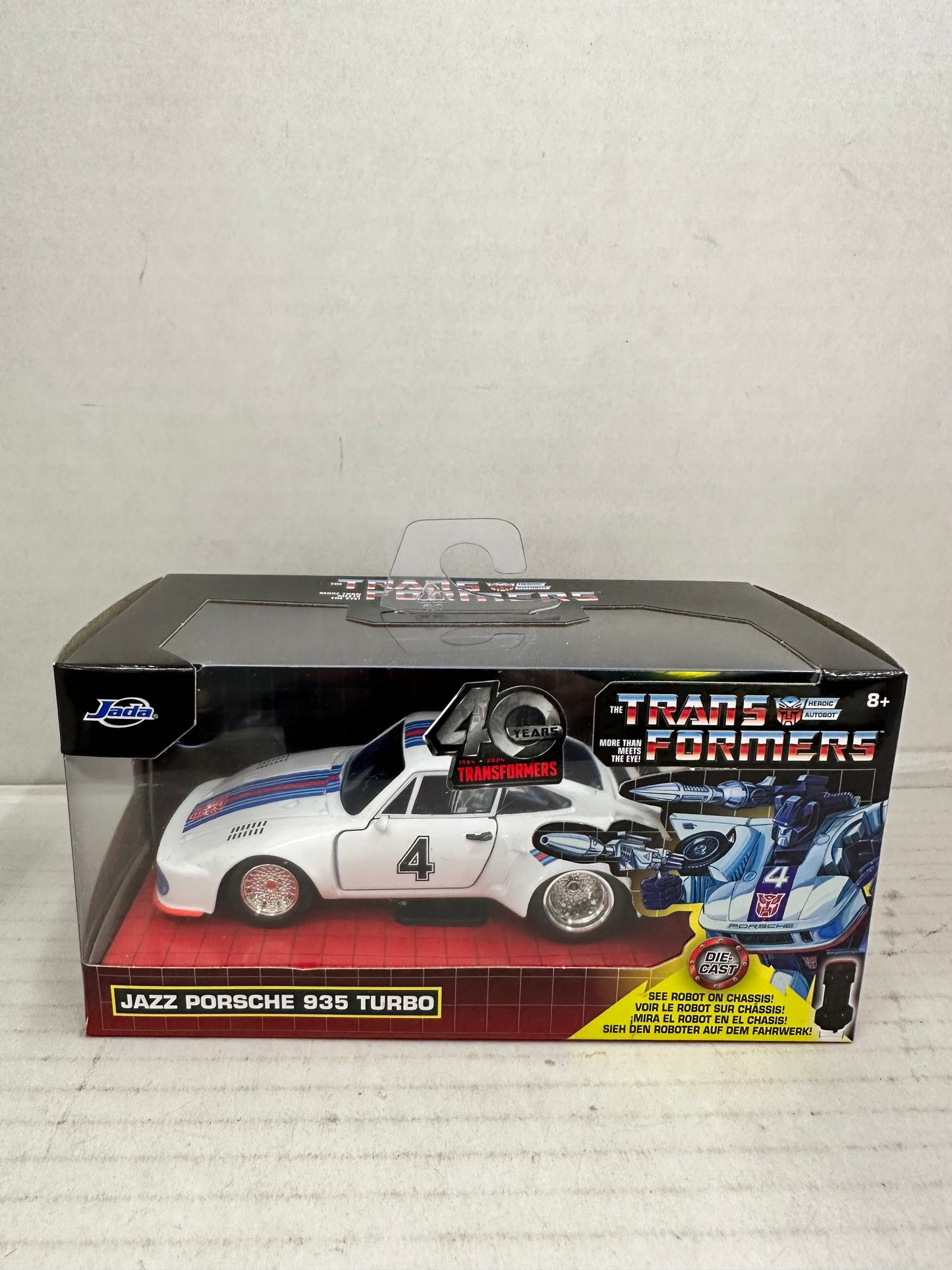 Jada Transformers Jazz Porsche 935 Turbo 1:32 Scale 40 years Of Transformers