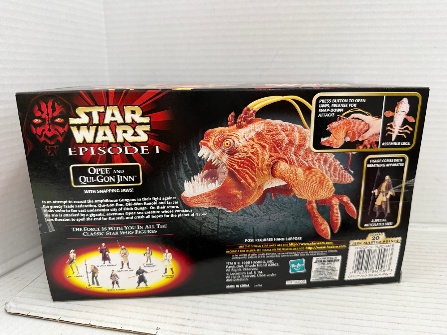 1998 Hasbro Star Wars Episode 1 Opee and Qui-Gon Jinn 3.75" Figure Set