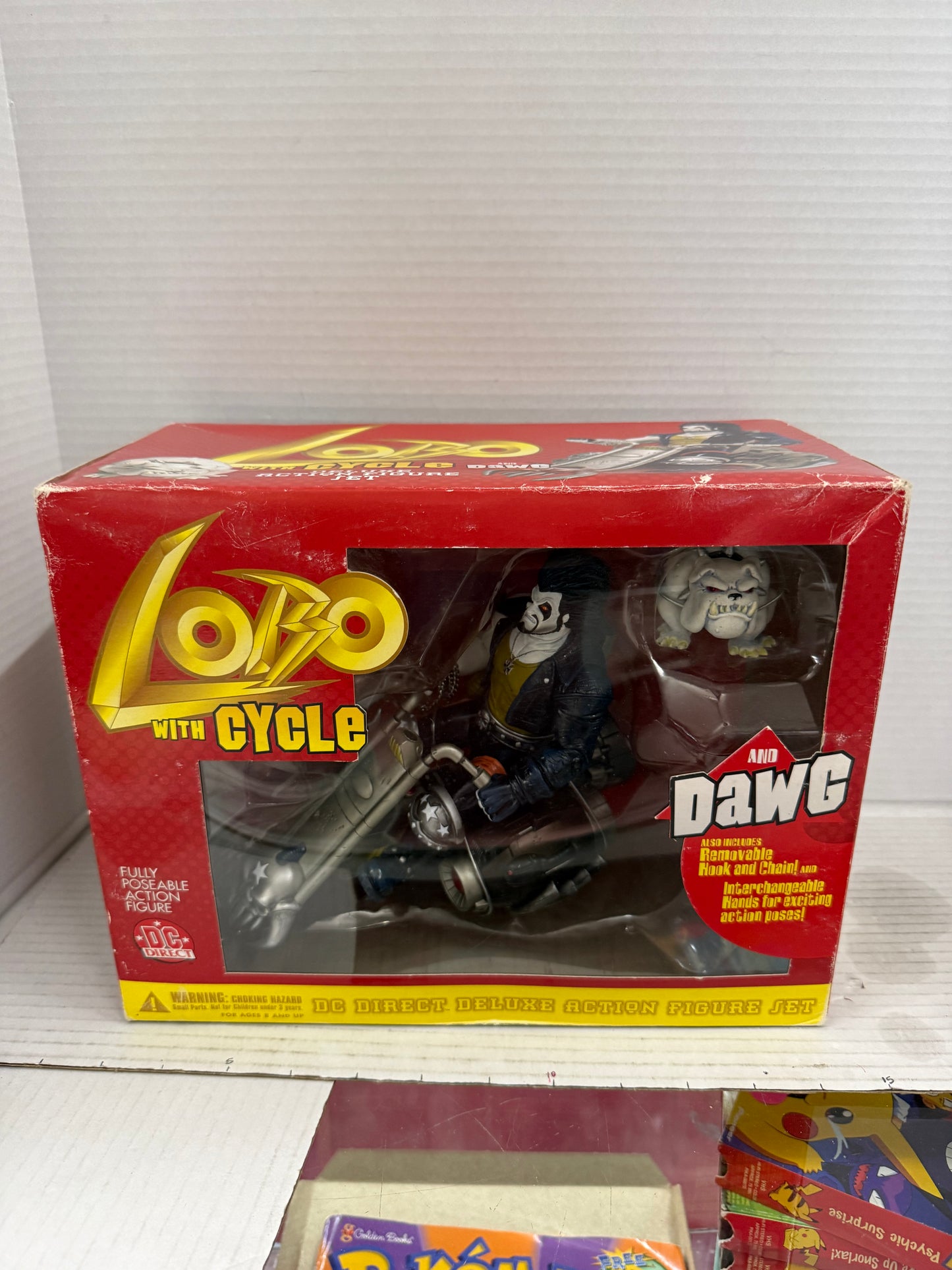 Lobo with Cycle and Dawg DC Direct Deluxe Action Figure Set BOX DAMAGE