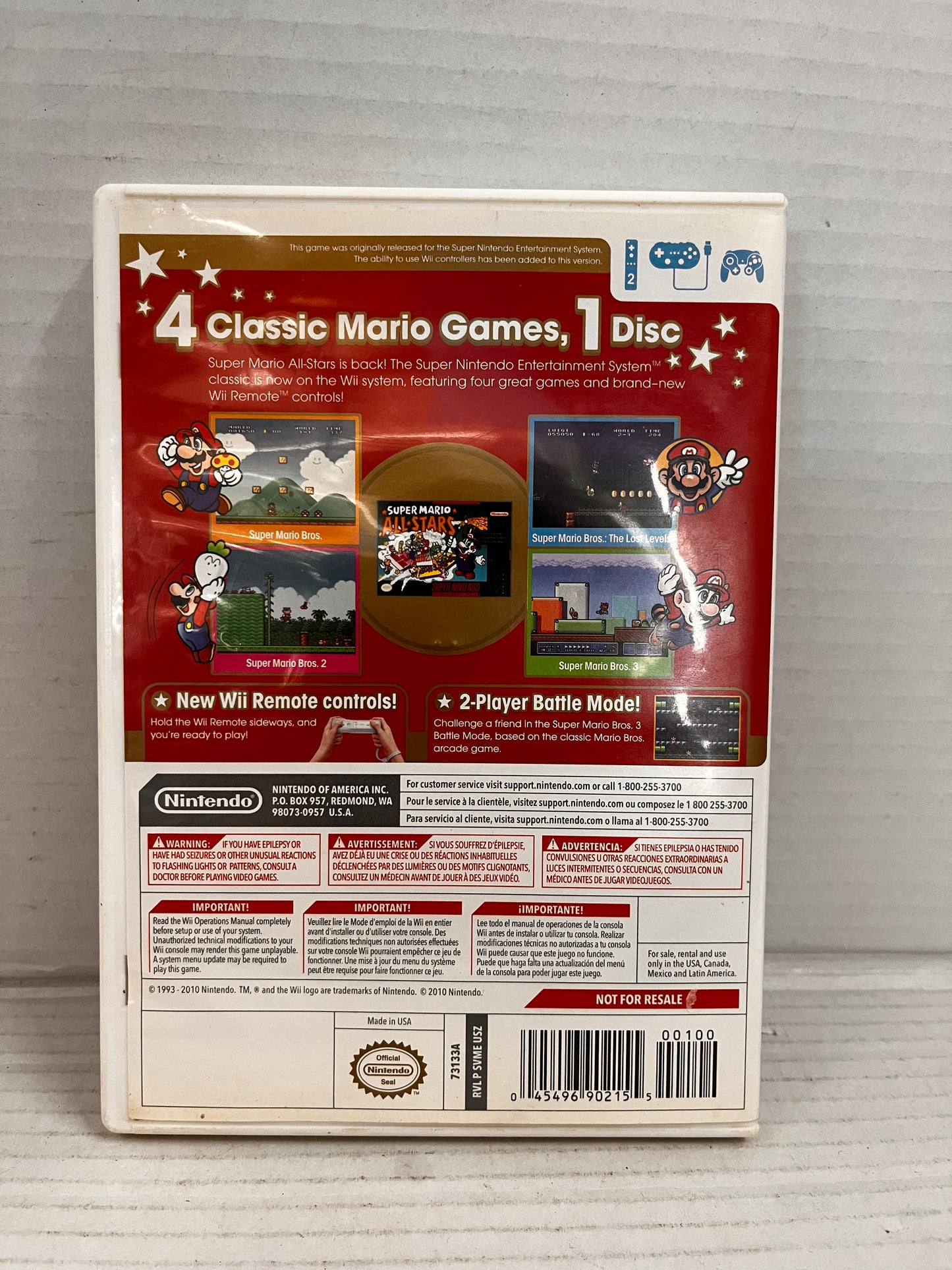 Super Mario All-Stars (Nintendo Wii, 2012) No Manual