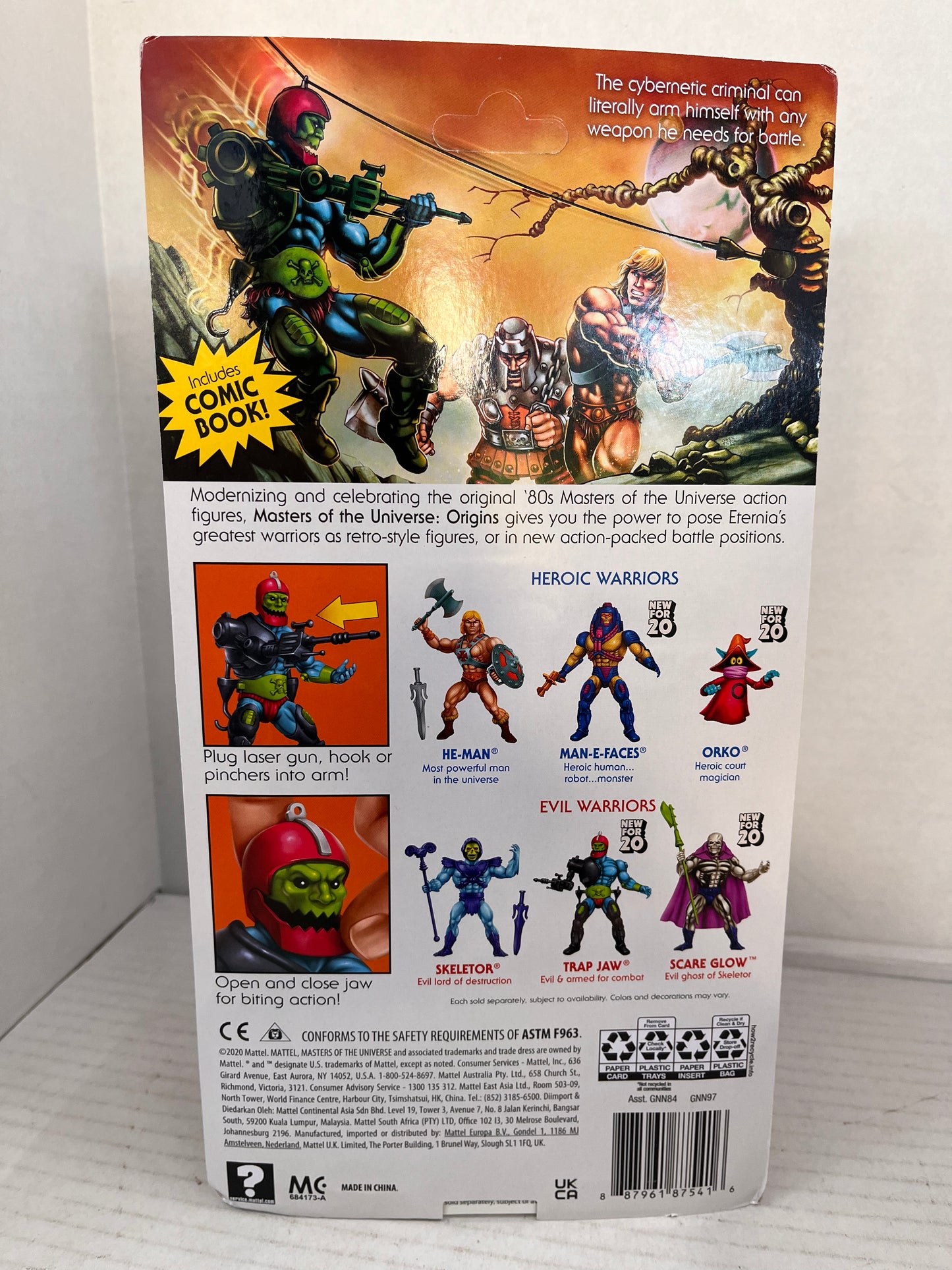 2020 Mattel Masters of the Universe MOTU Retro Play Trapjaw Figure Toy Unpunched