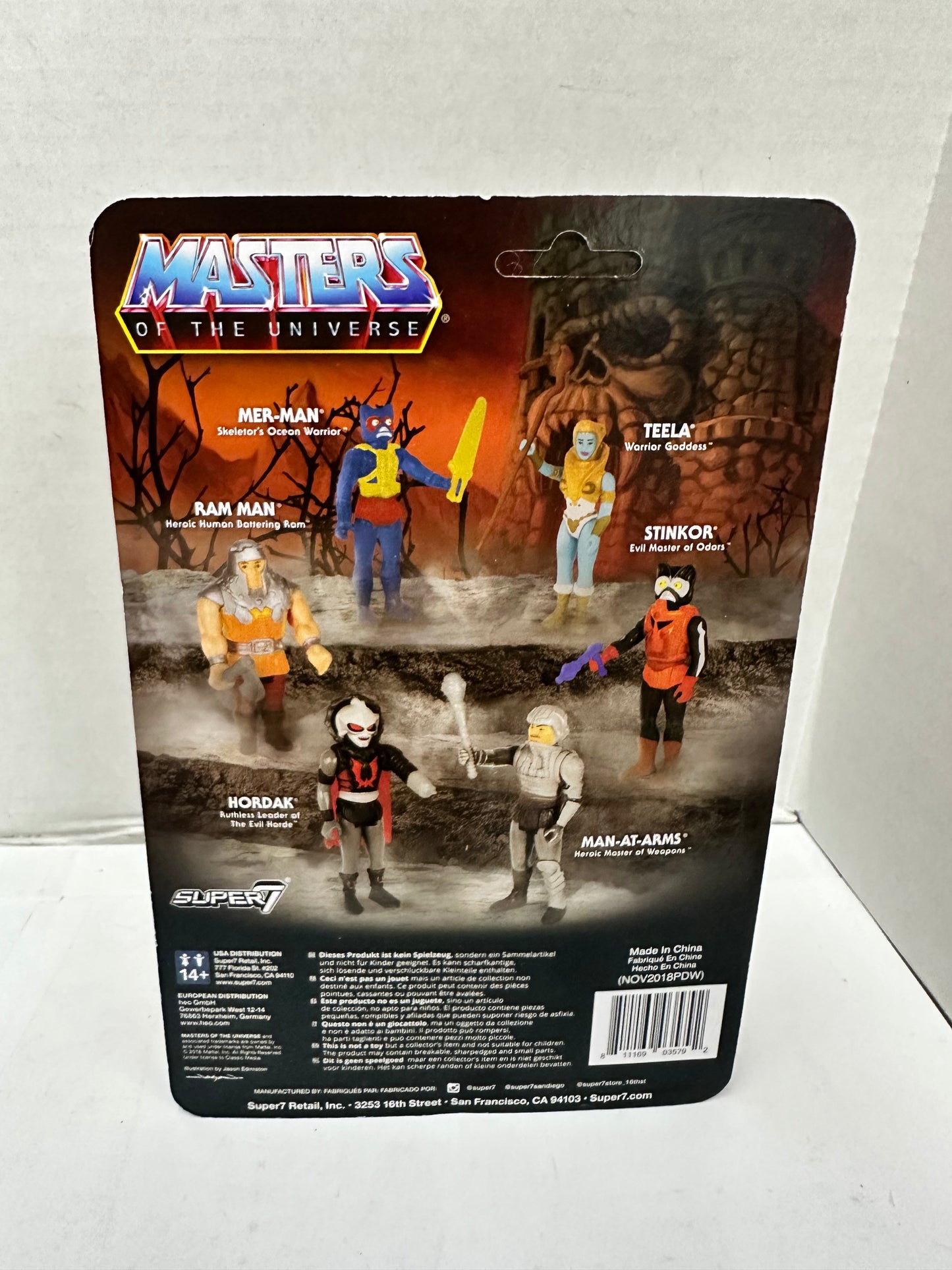 Ram Man ORANGE 2018 Masters of the Universe 3.75" SUPER 7 ReAction Unpunched