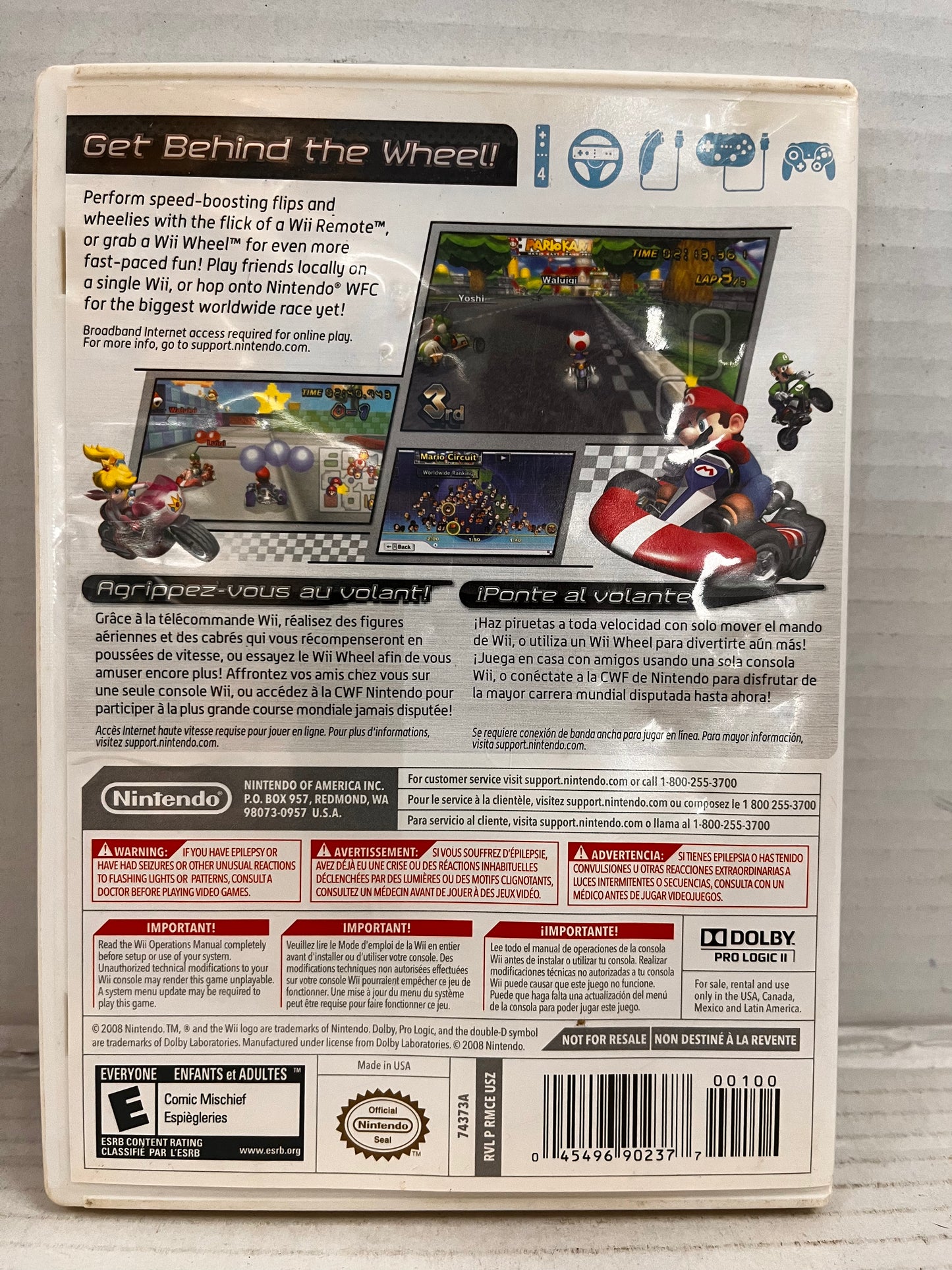 Mario Kart Wii (Nintendo Wii, 2008) In Box NO Manual