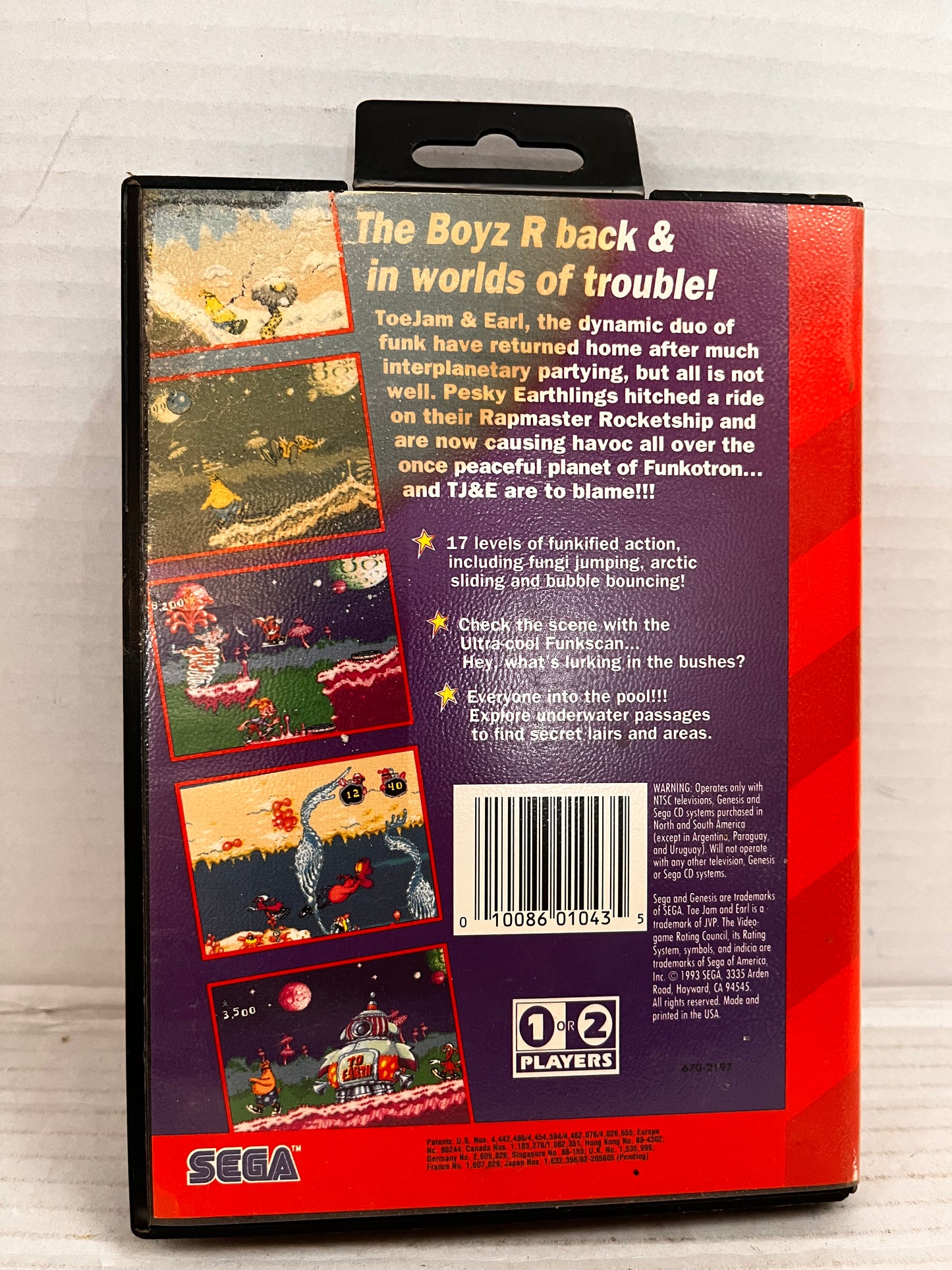 ToeJam & Earl in Panic on Funkotron (Sega Genesis, 1993) cart and box only