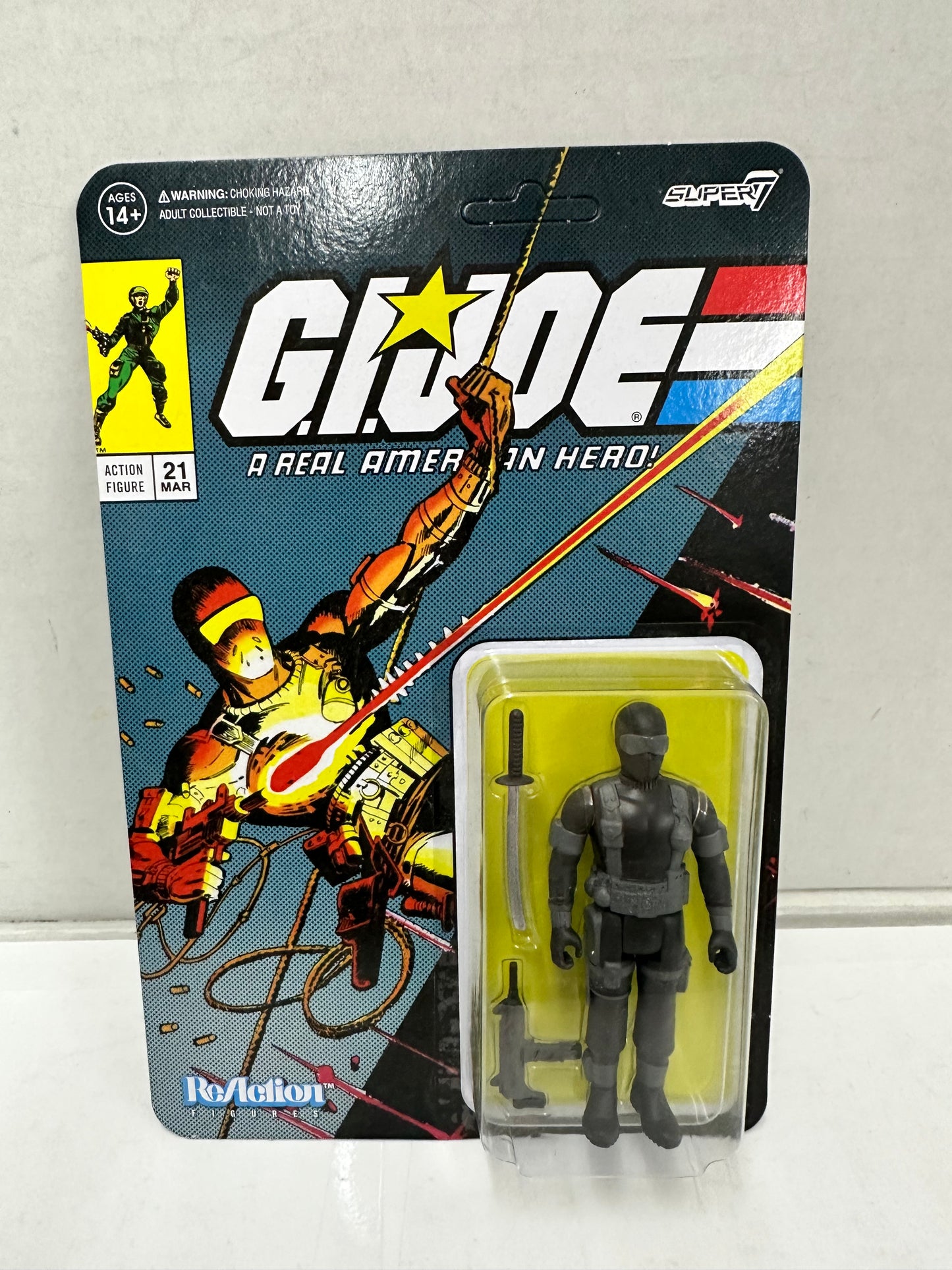Hasbro ReAction GI Joe Super7 Snake Eyes Comic Unpunched Carded Action Figure