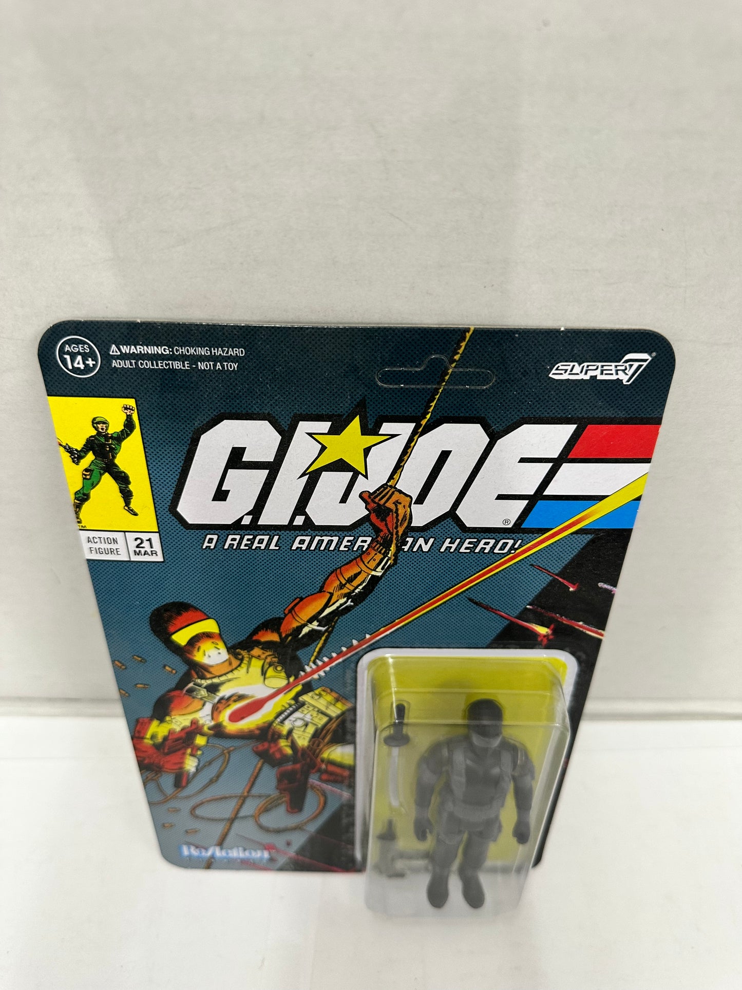 Hasbro ReAction GI Joe Super7 Snake Eyes Comic Unpunched Carded Action Figure