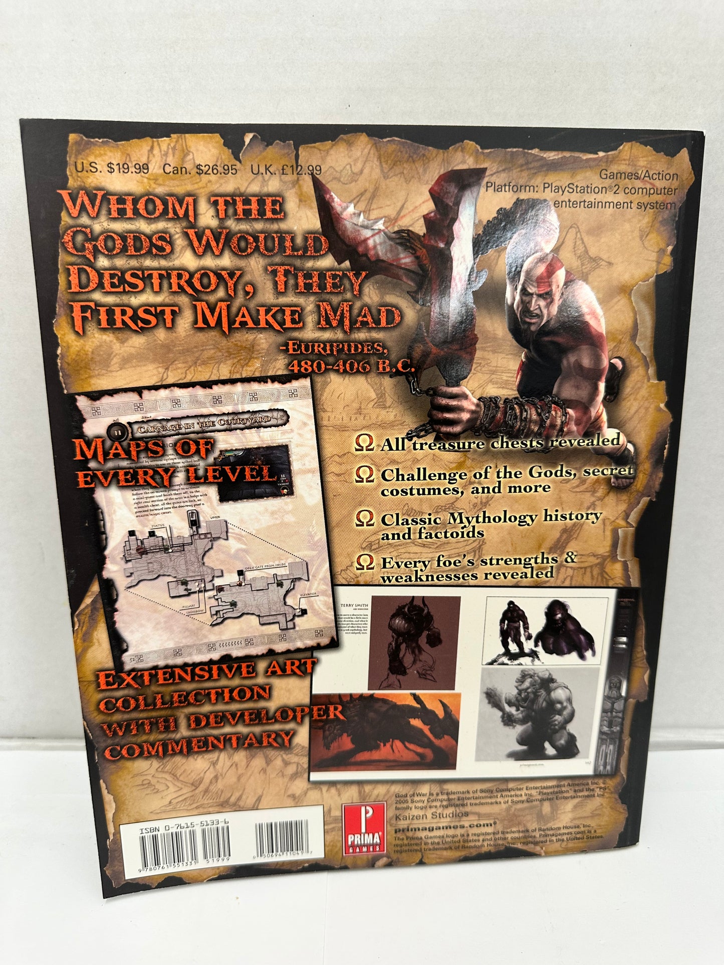 God of War Prima Official Strategy Game Guide PS2 W/Exclusive DVD Inside