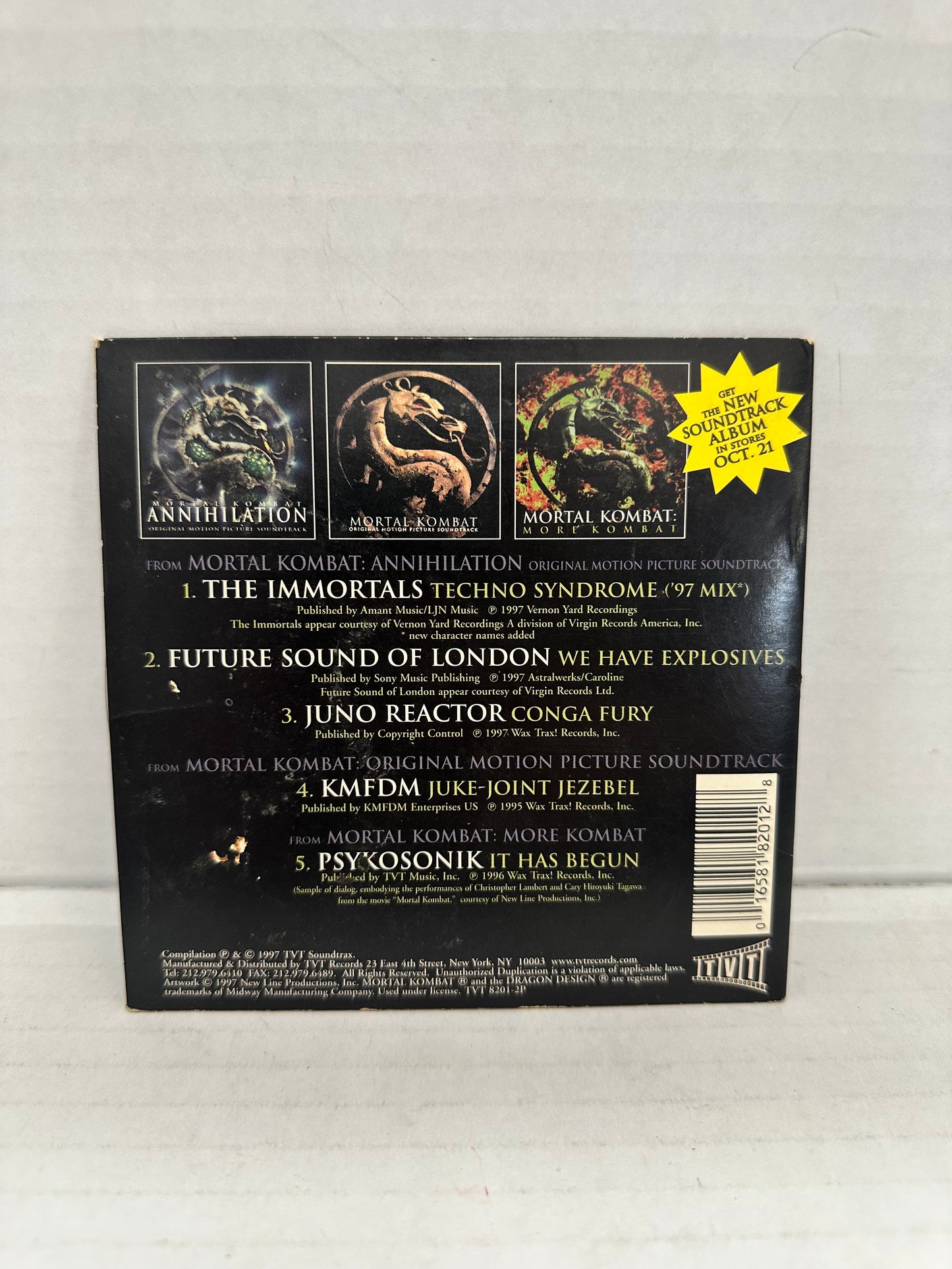 Mortal Kombat Annihilation Rare Promo Soundtrack CD 5 Tracks 1997 Pre-owned