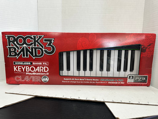 PS3 PlayStation 3 RockBand 3 Music Keyboard w/ Dongle & Strap NEW SEALED NO GAME