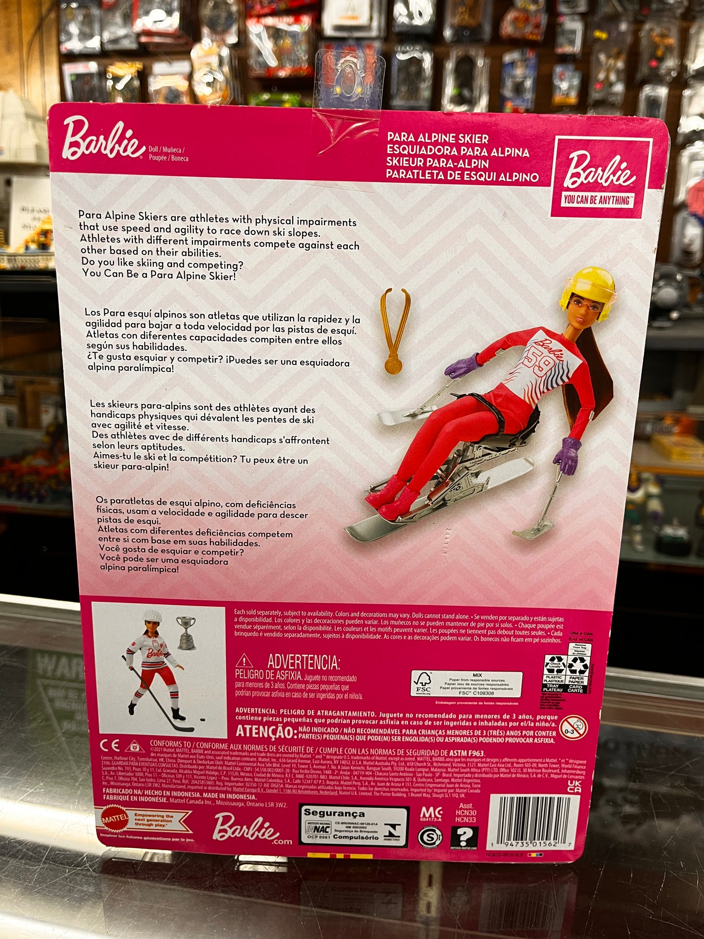 Barbie You Can Be Anything: PARA ALPINE SKIER 11" Doll (2021,Mattel)