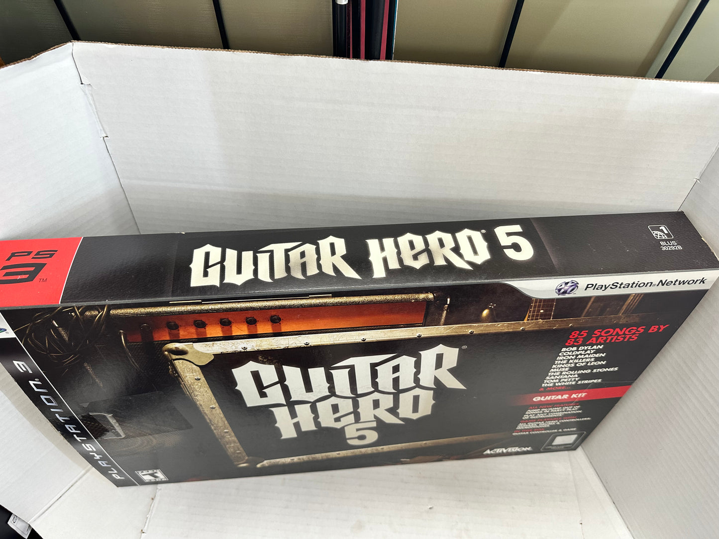 Guitar Hero 5 Band Hero PS3 Red Wireless Guitar Controller Dongle Strap Game
