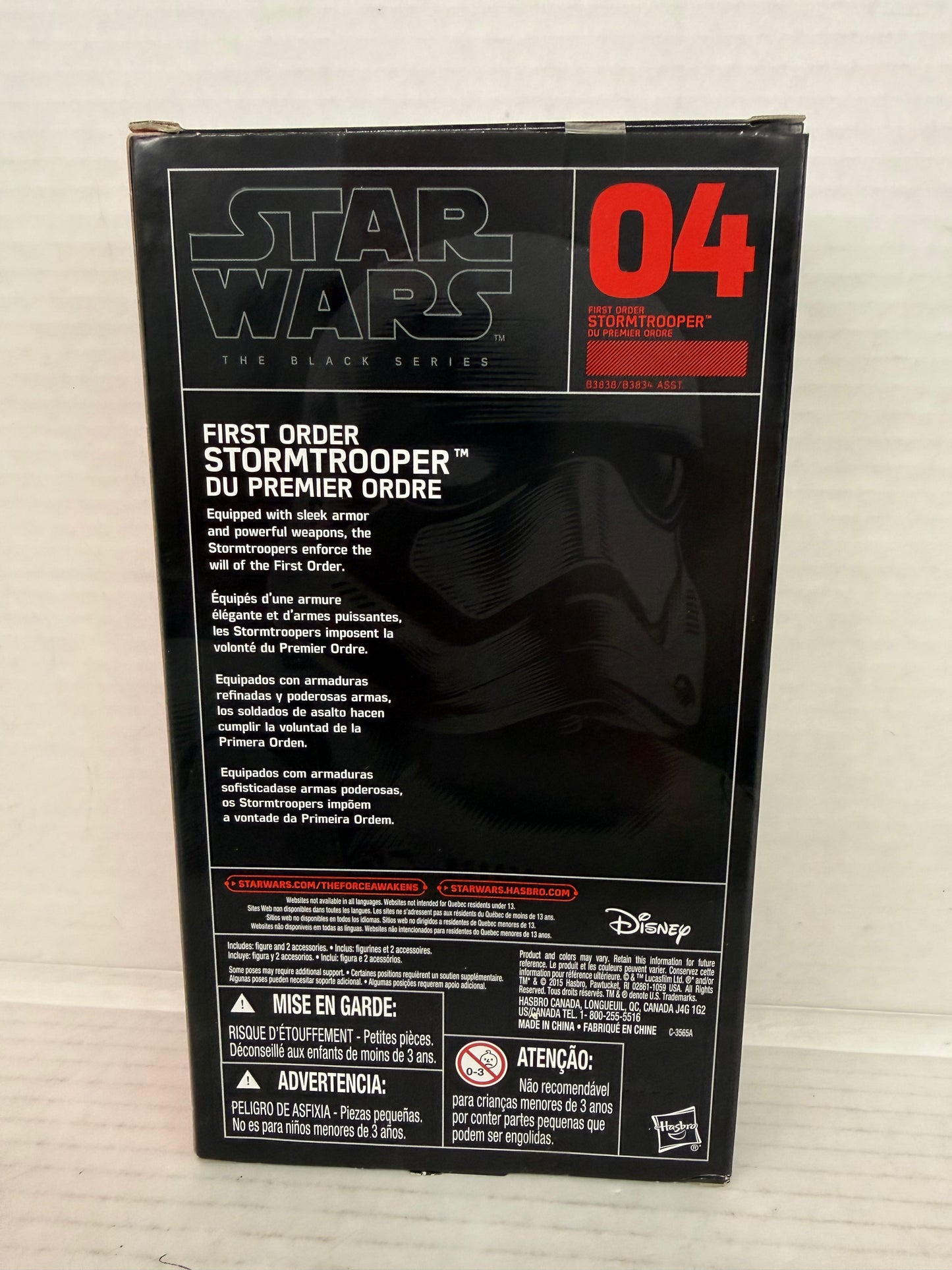 2015 Hasbro Star Wars Black Series #04 First Order Stormtrooper 6" Figure New
