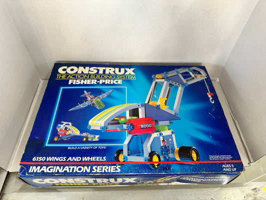 FISHER PRICE CONSTRUX BUILDING SYSTEM SET 6150 WINGS AND WHEELS COMPLETE NICE