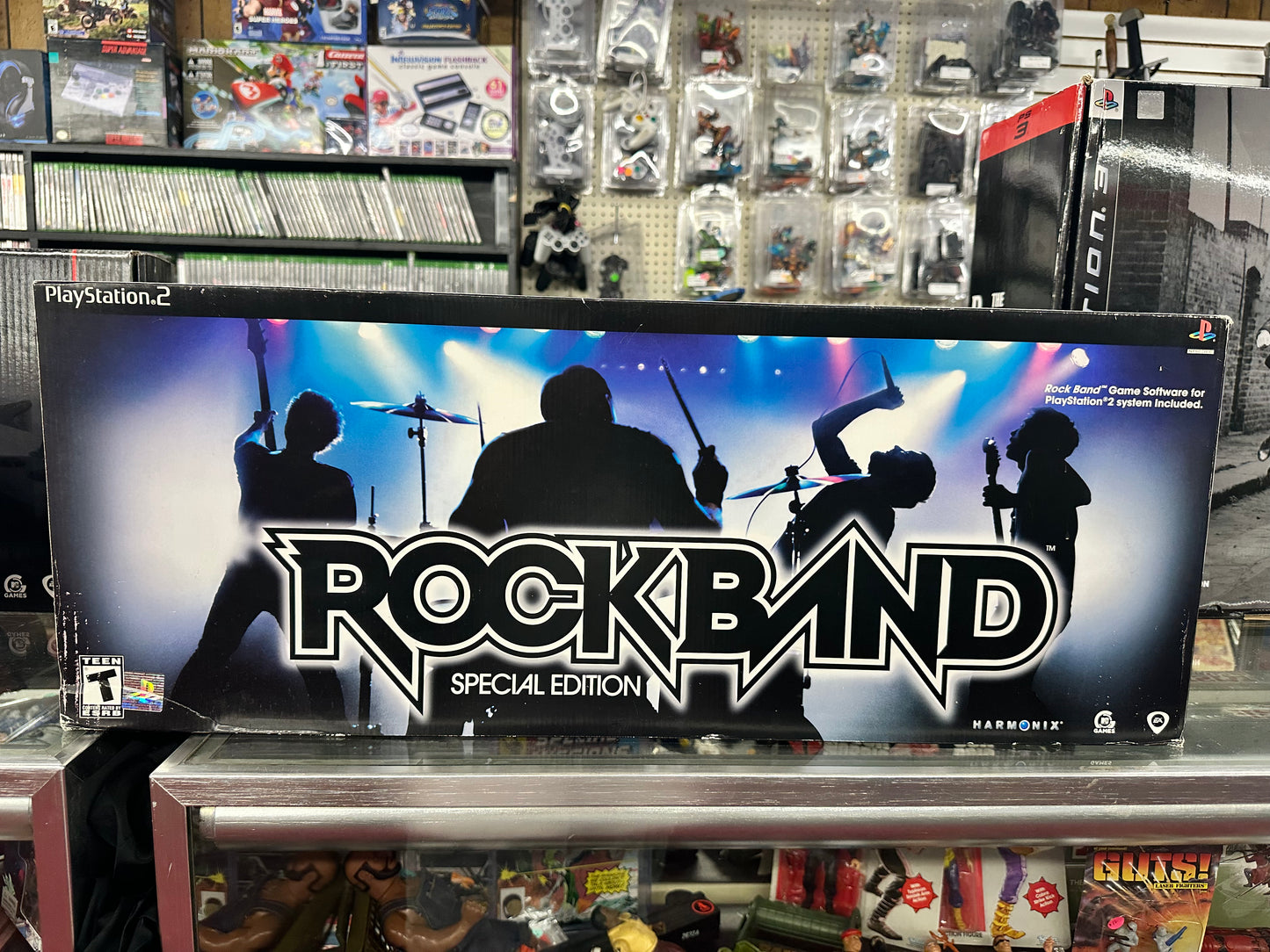 NEW & SEALED PS2 Rock Band Special Edition Bundle Guitar, Drums, Game & Mic