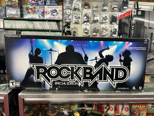 NEW & SEALED PS2 Rock Band Special Edition Bundle Guitar, Drums, Game & Mic