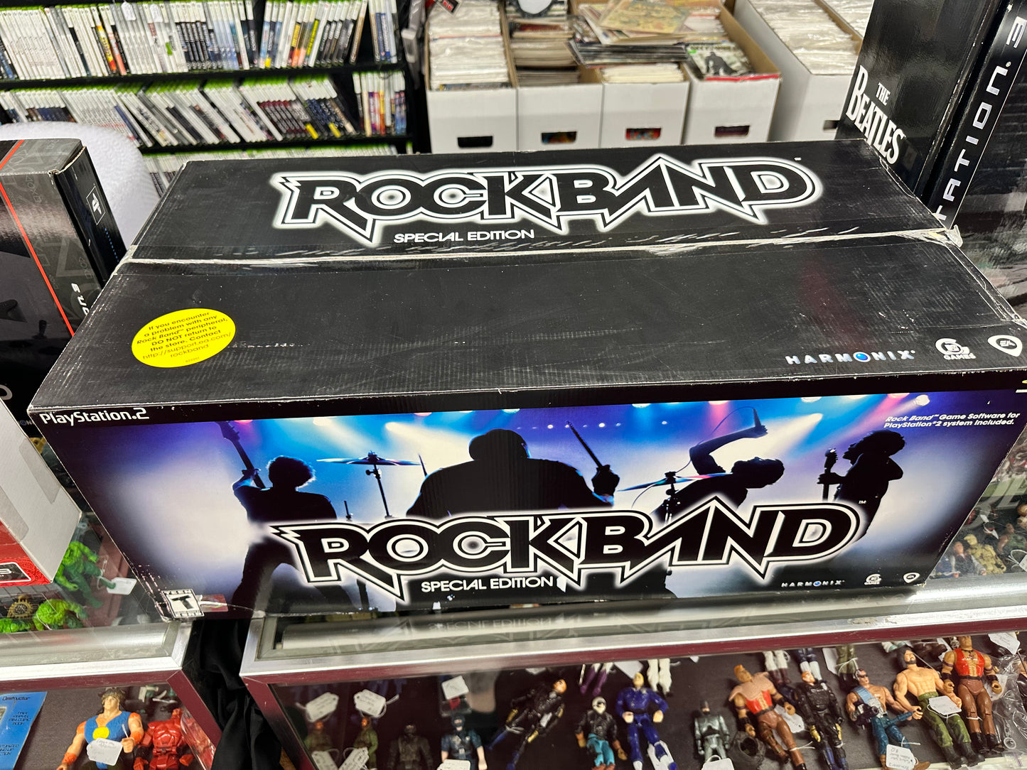 NEW & SEALED PS2 Rock Band Special Edition Bundle Guitar, Drums, Game & Mic