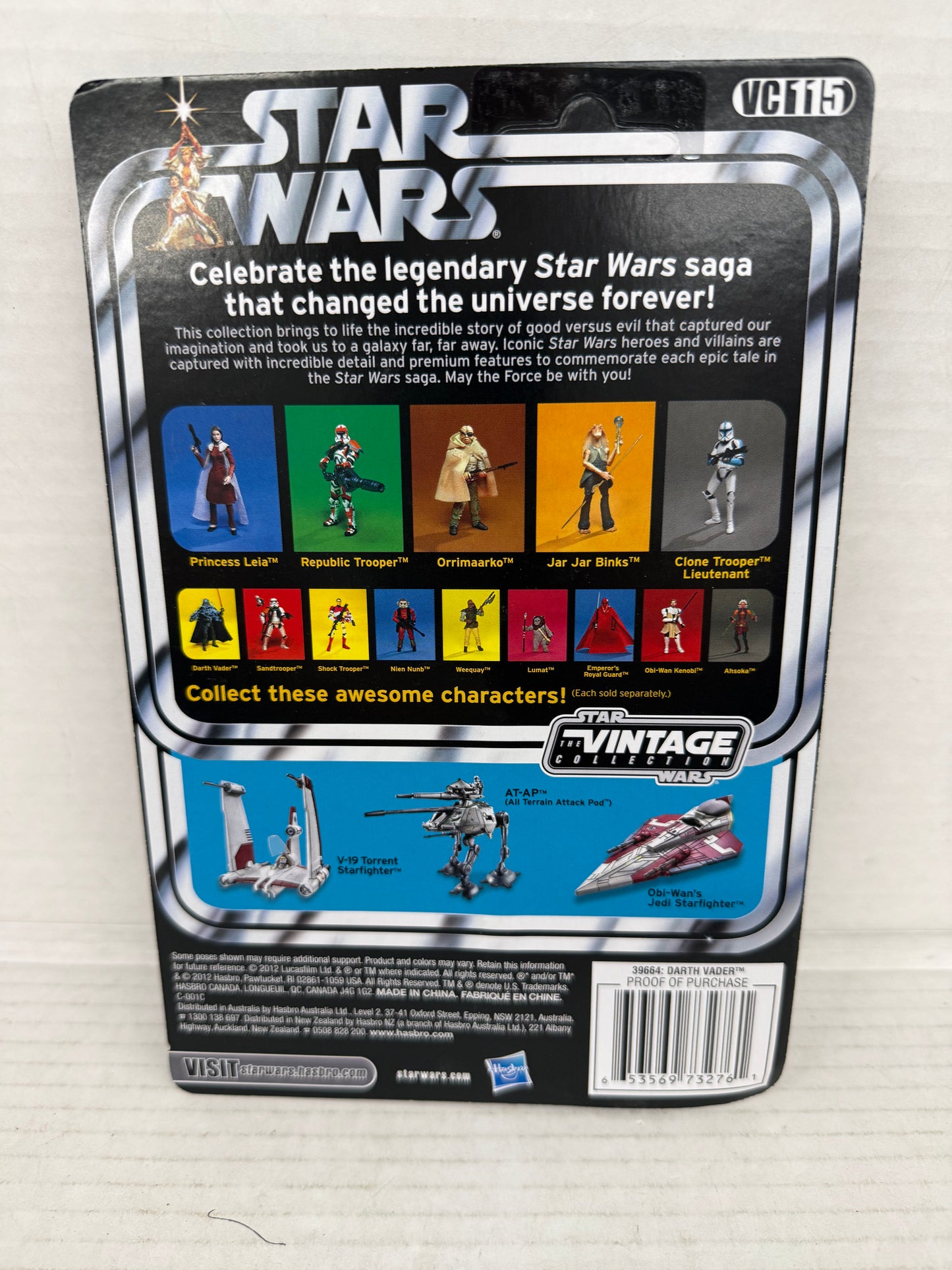 Darth Vader Star Wars VC115 Vintage Collection UNPUNCHED Kenner 2012 Figure