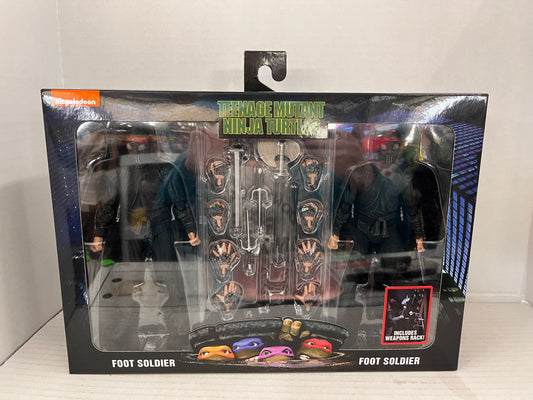 NECA TMNT Teenage Mutant Ninja Turtles Movie Foot Soldier 2 Pack Weapons Rack