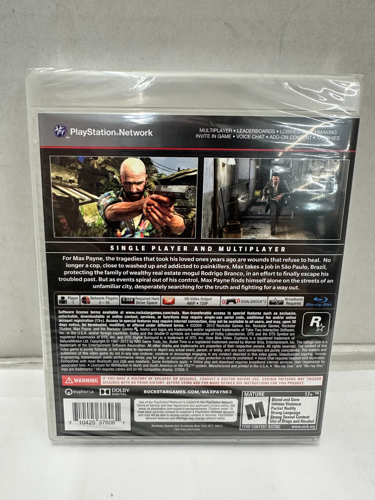PS3 Max Payne 3 - Rockstar Games Sealed