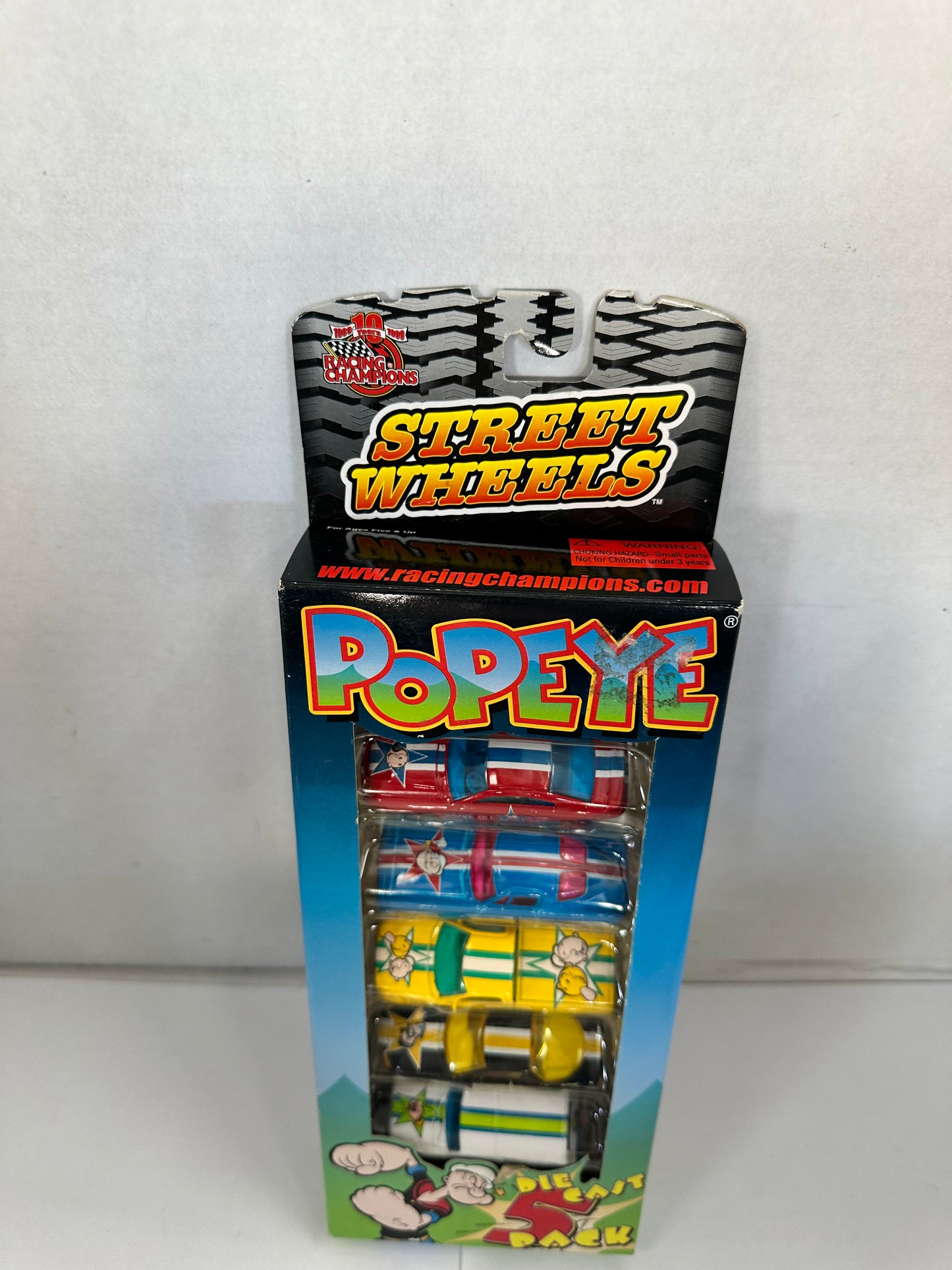 RACING CHAMPIONS STREET WHEELS Diecast 5 Pack Box (1999) -- Popeye