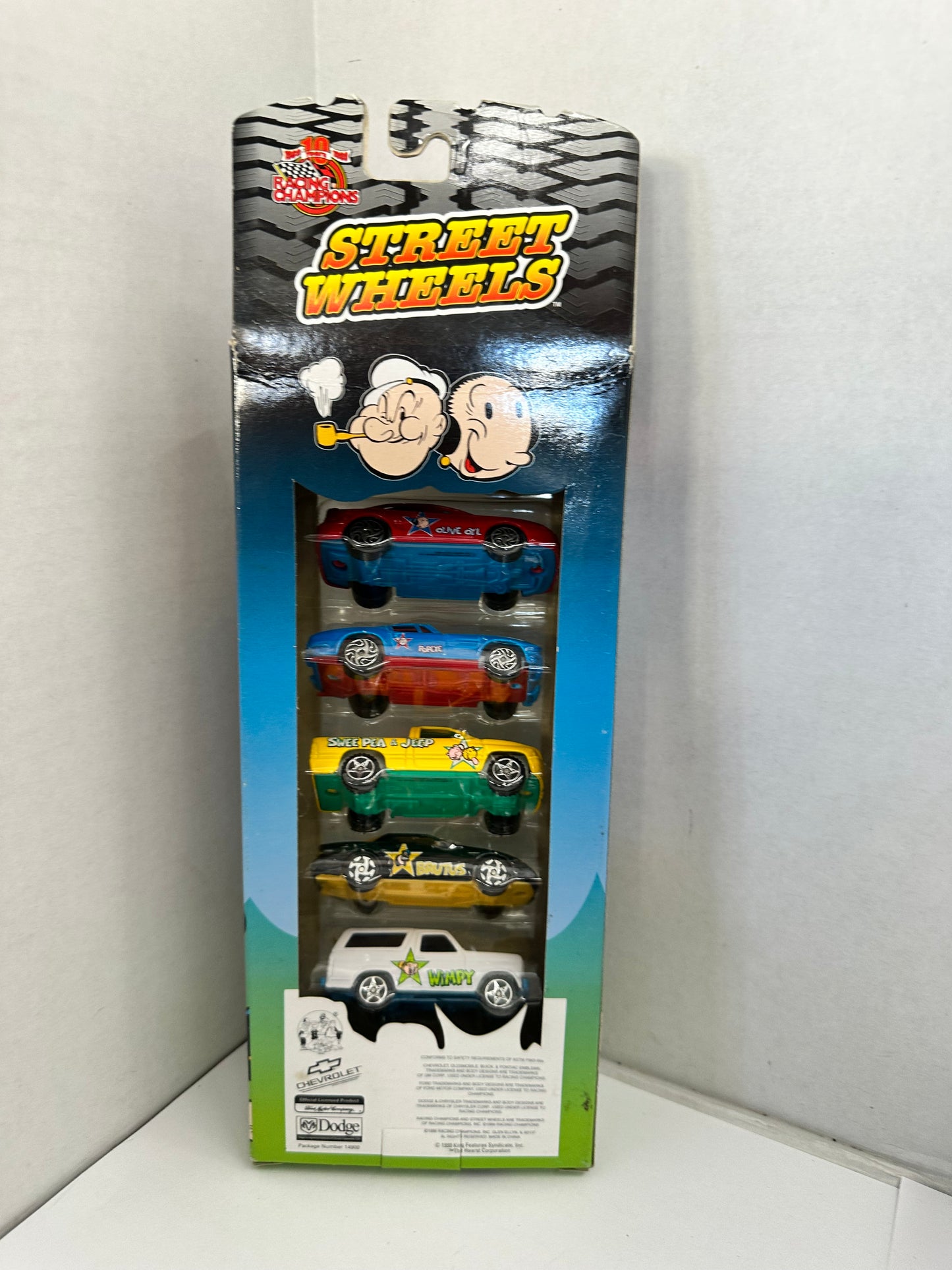 RACING CHAMPIONS STREET WHEELS Diecast 5 Pack Box (1999) -- Popeye