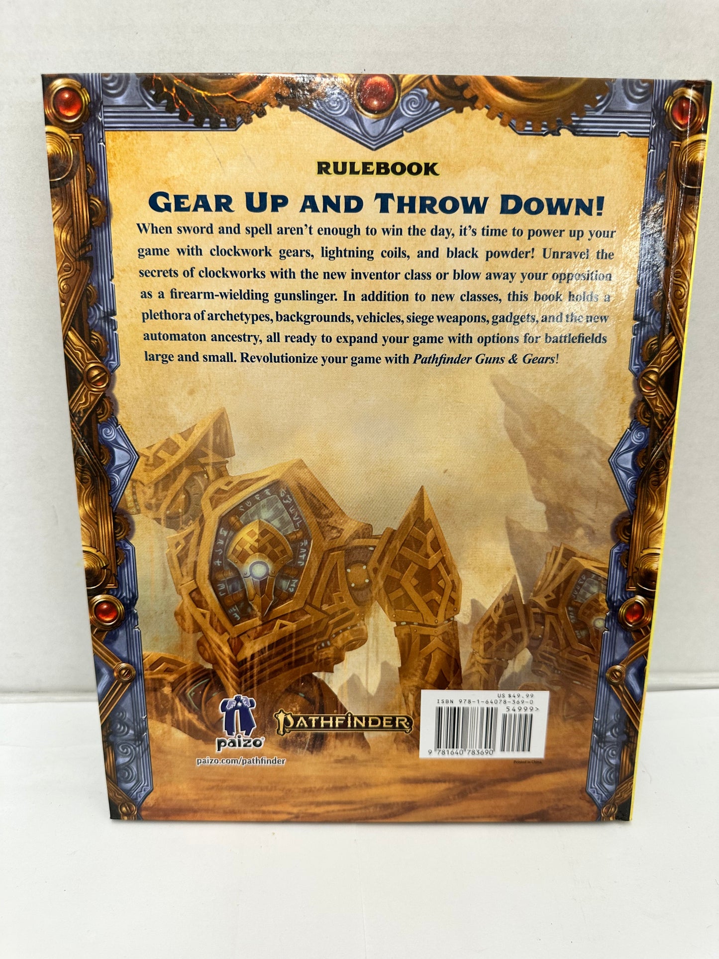 Pathfinder Second Edition: Guns & Gears (Hardcover RPG Book, 2021) Paizo