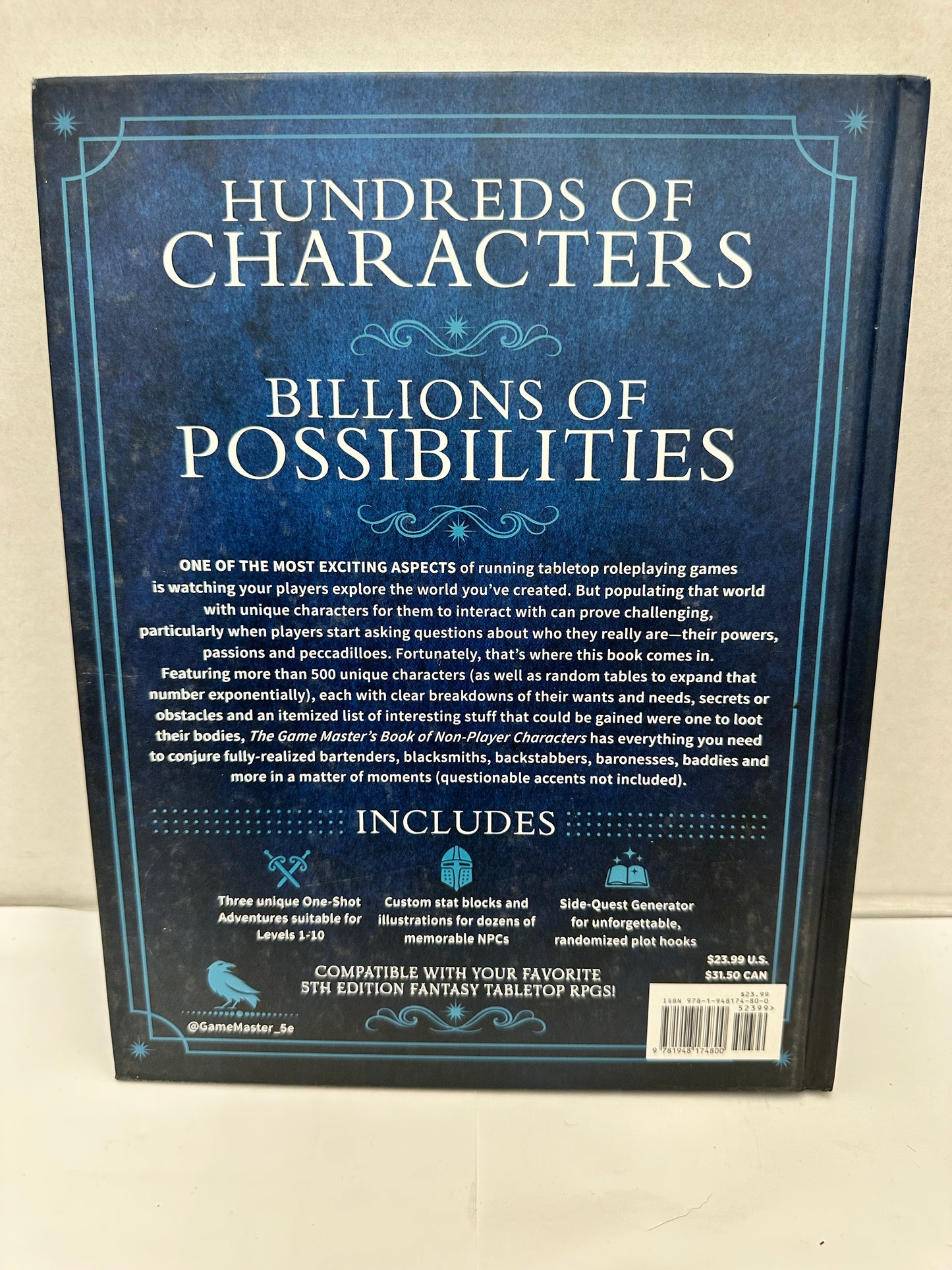 Dungeons And Dragons The Game Masters Book Of Non-Player Characters Hardcover