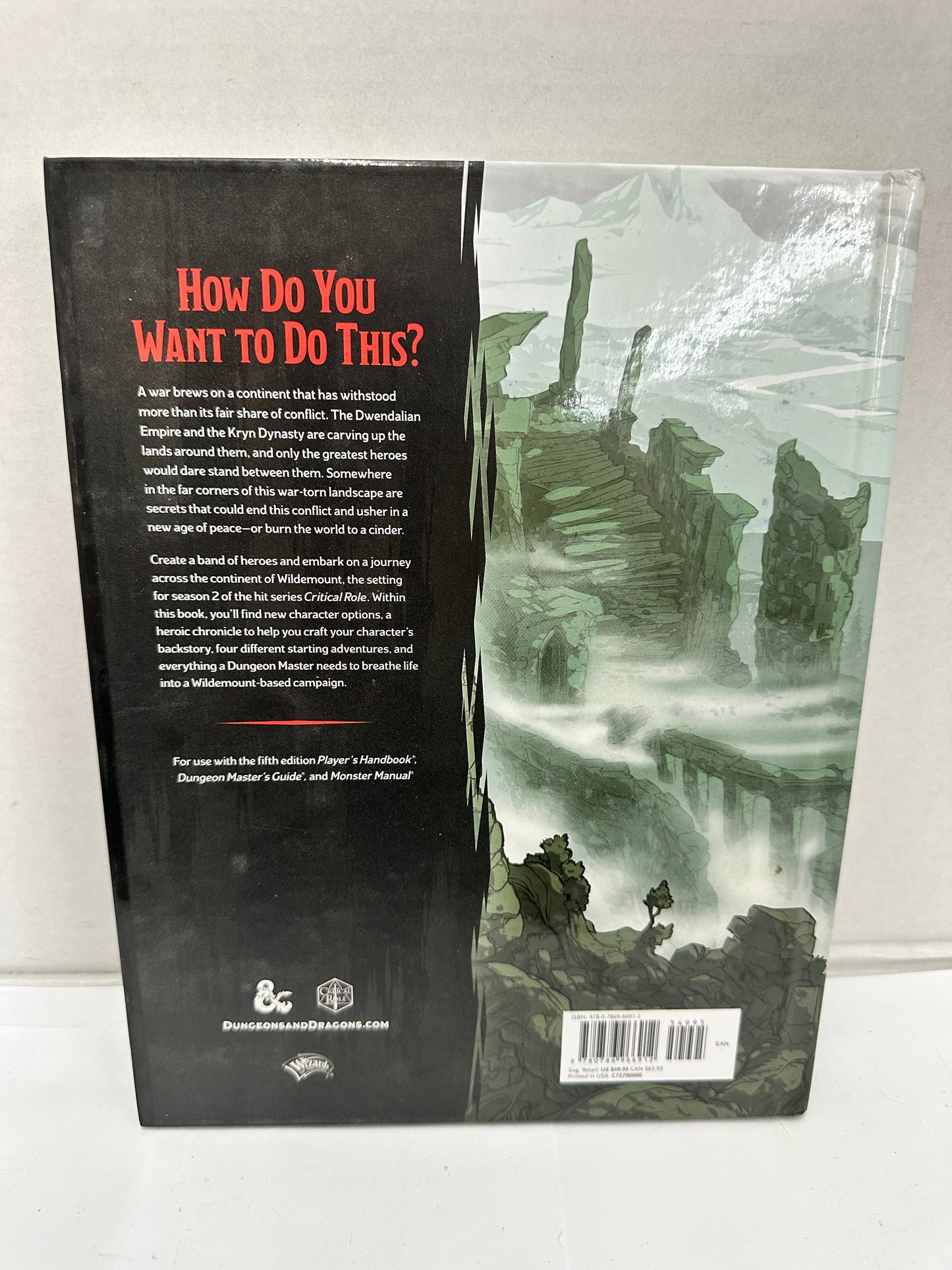 D&D Explorer's Guide to Wildemount 2020 Hardcover Critical Role - With Map!