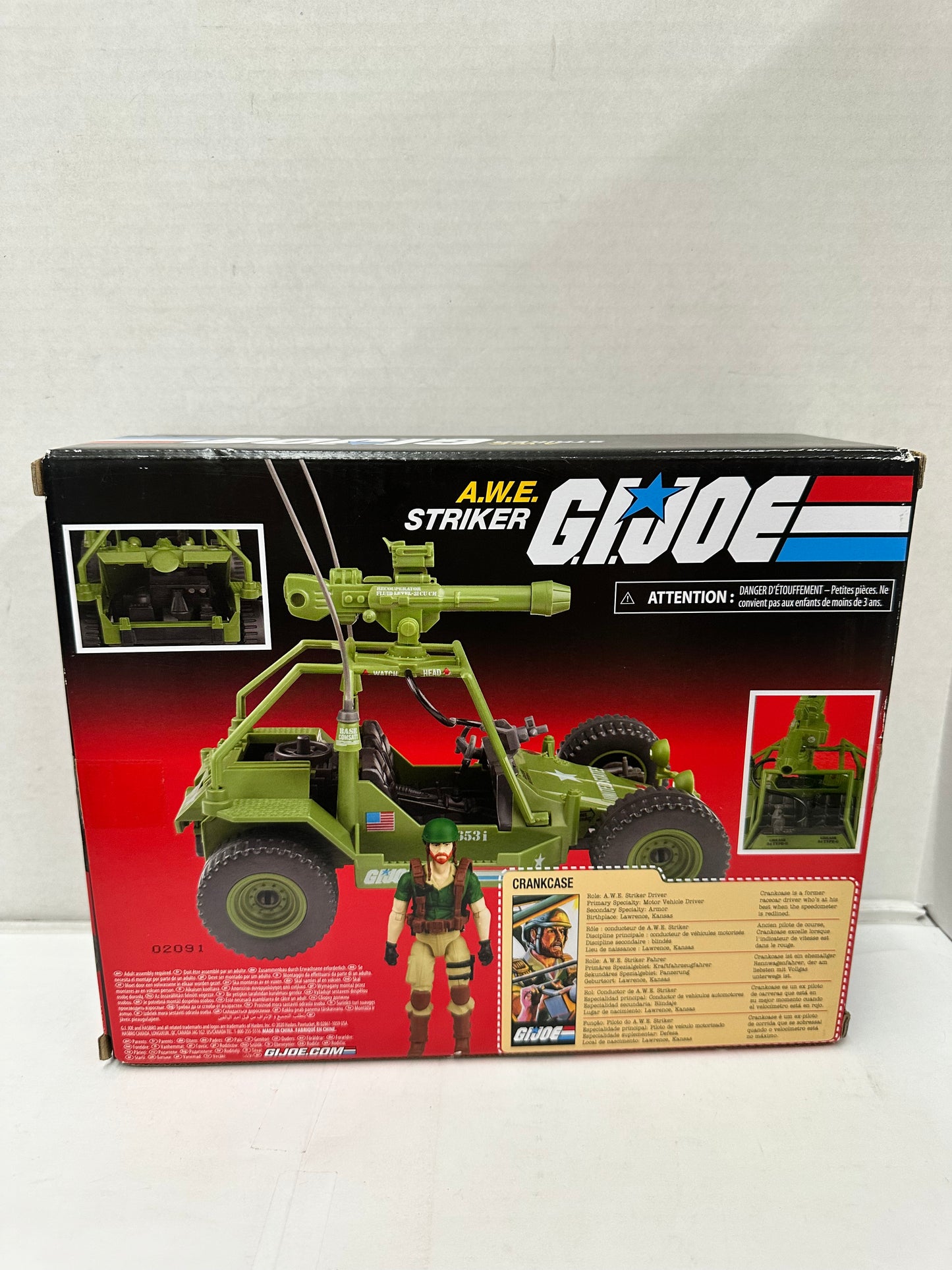 G.I. Joe Action Figure Retro A.W.E. Striker Vehicle Crankcase Hasbro Open Box