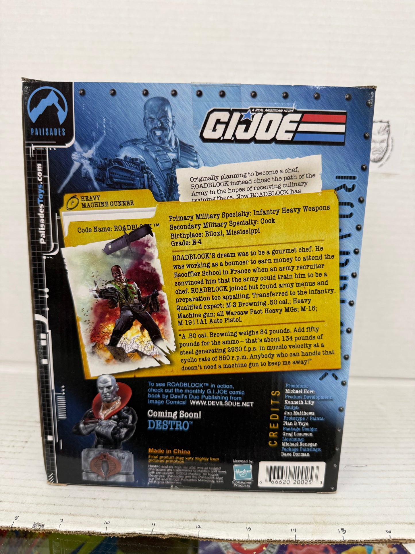 Roadblock Mini Resin Bust Figure GI Joe by Palisades NIB New