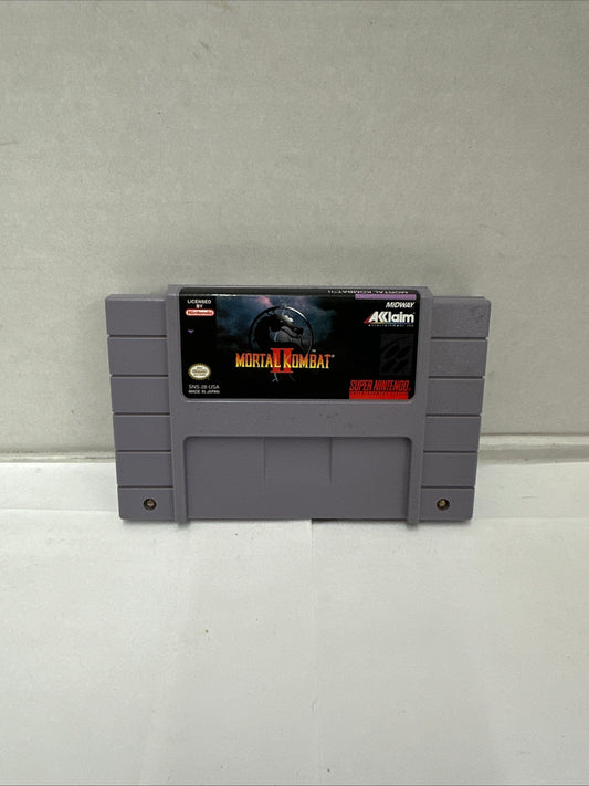 Acclaim Mortal Kombat II Nintendo SNES Game Cartridge Tested
