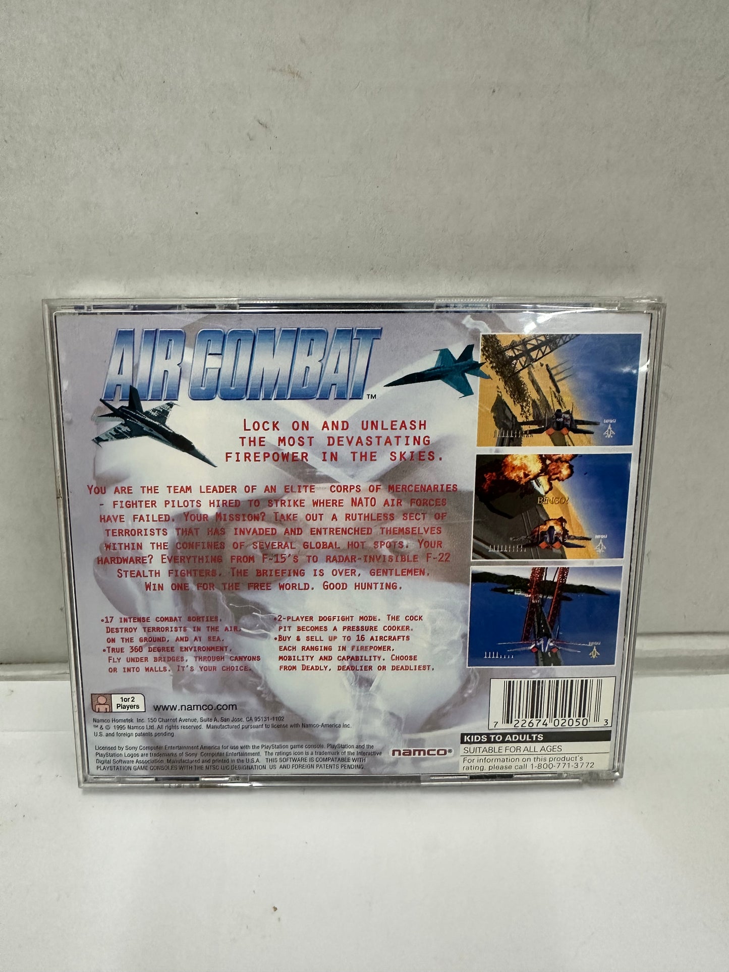 Air Combat (Sony PlayStation 1, 1995) Black Label CIB Tested