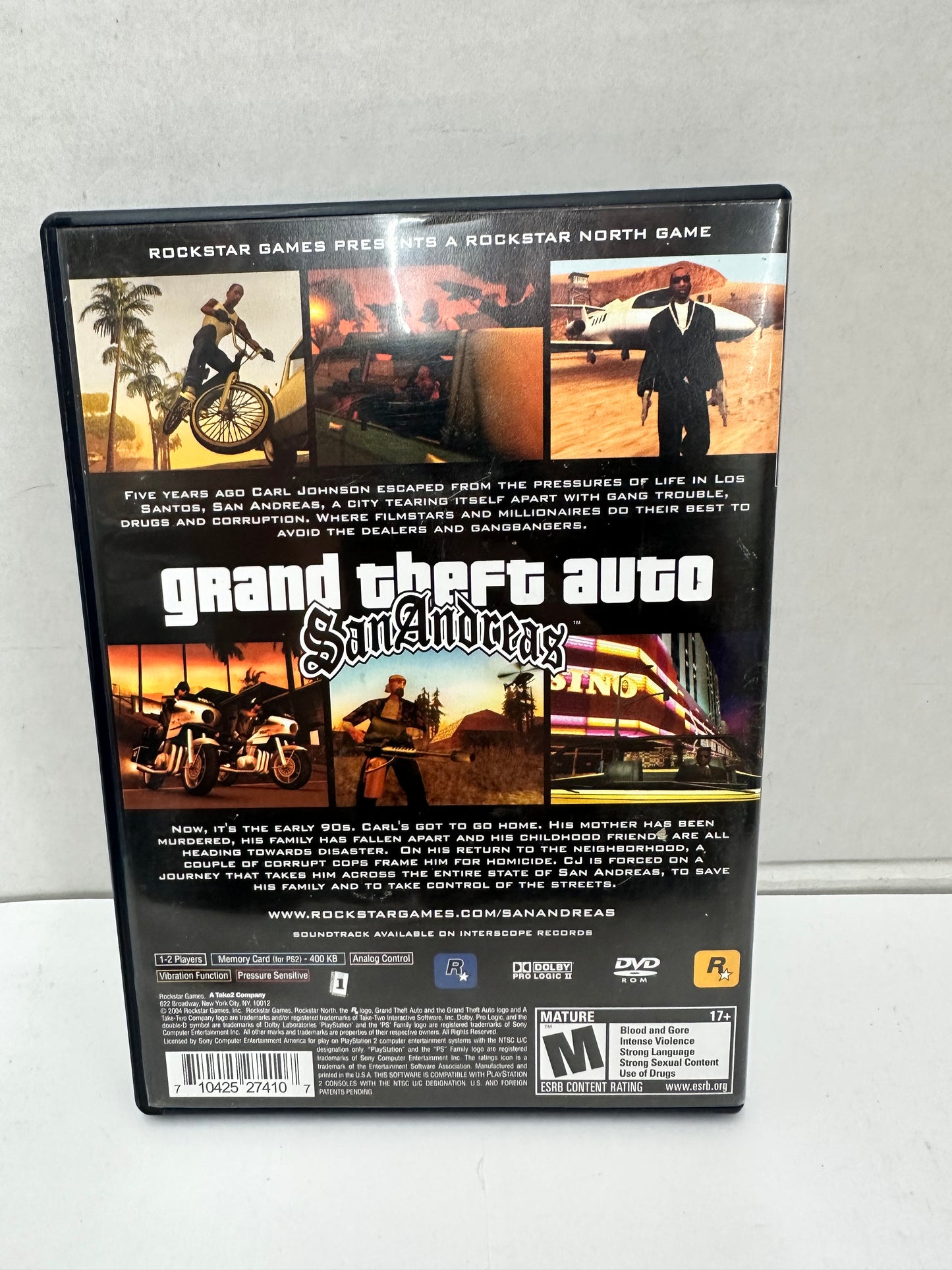 Grand Theft Auto GTA San Andreas Sony PlayStation PS2 Black Label Complete CIB