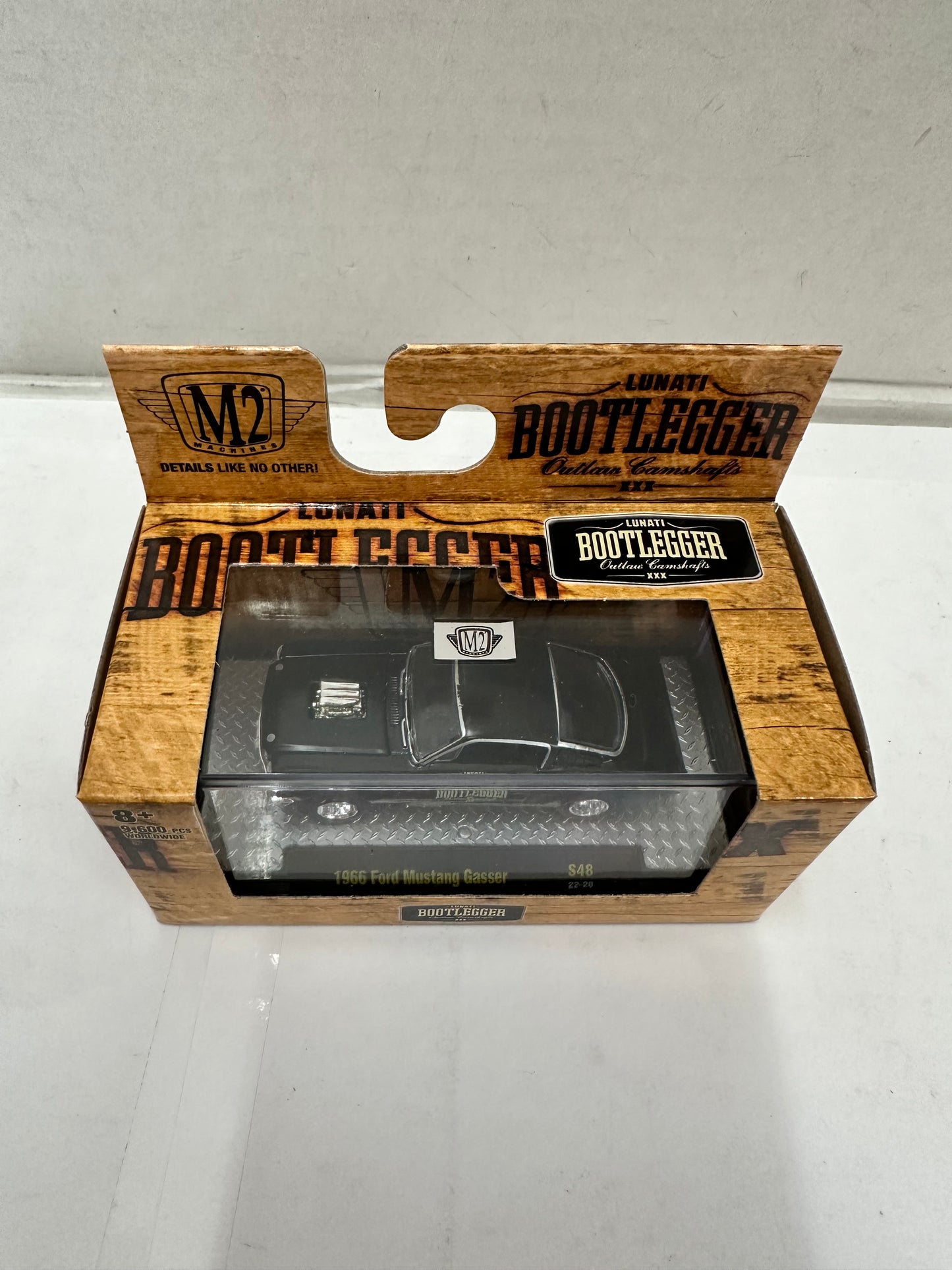 M2 MACHINES LUNATI BOOTLEGGER 1966 Ford  Mustang GASSER S48 BLACK
