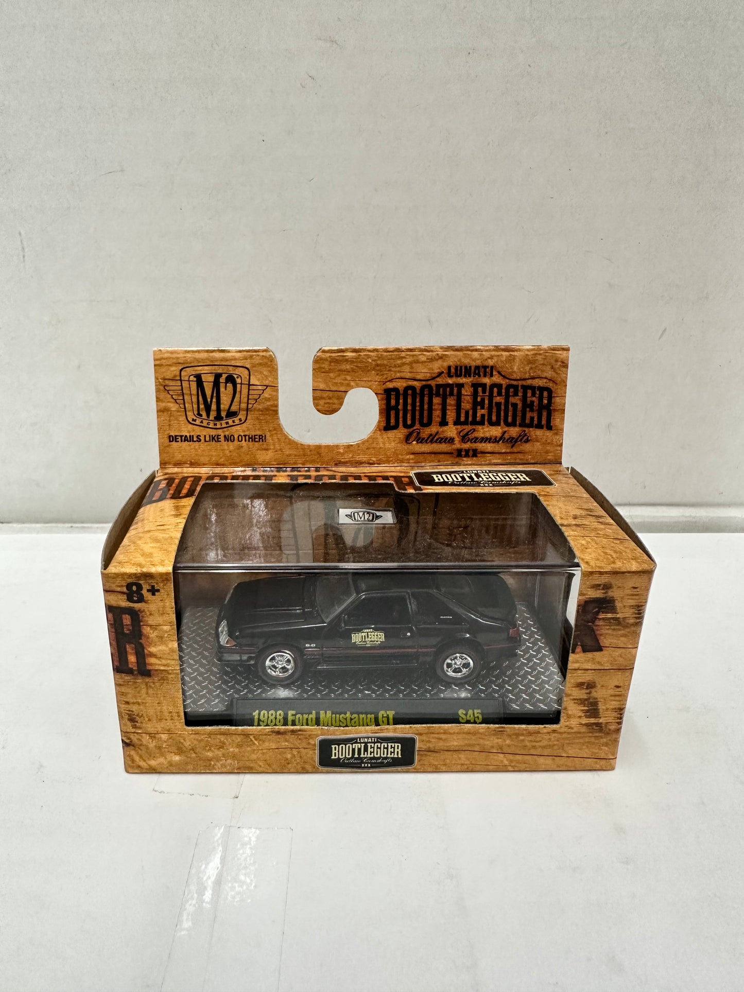 M2 Machines Bootlegger Lunati 1988 Ford Mustang GT 1:64 Black Diecast