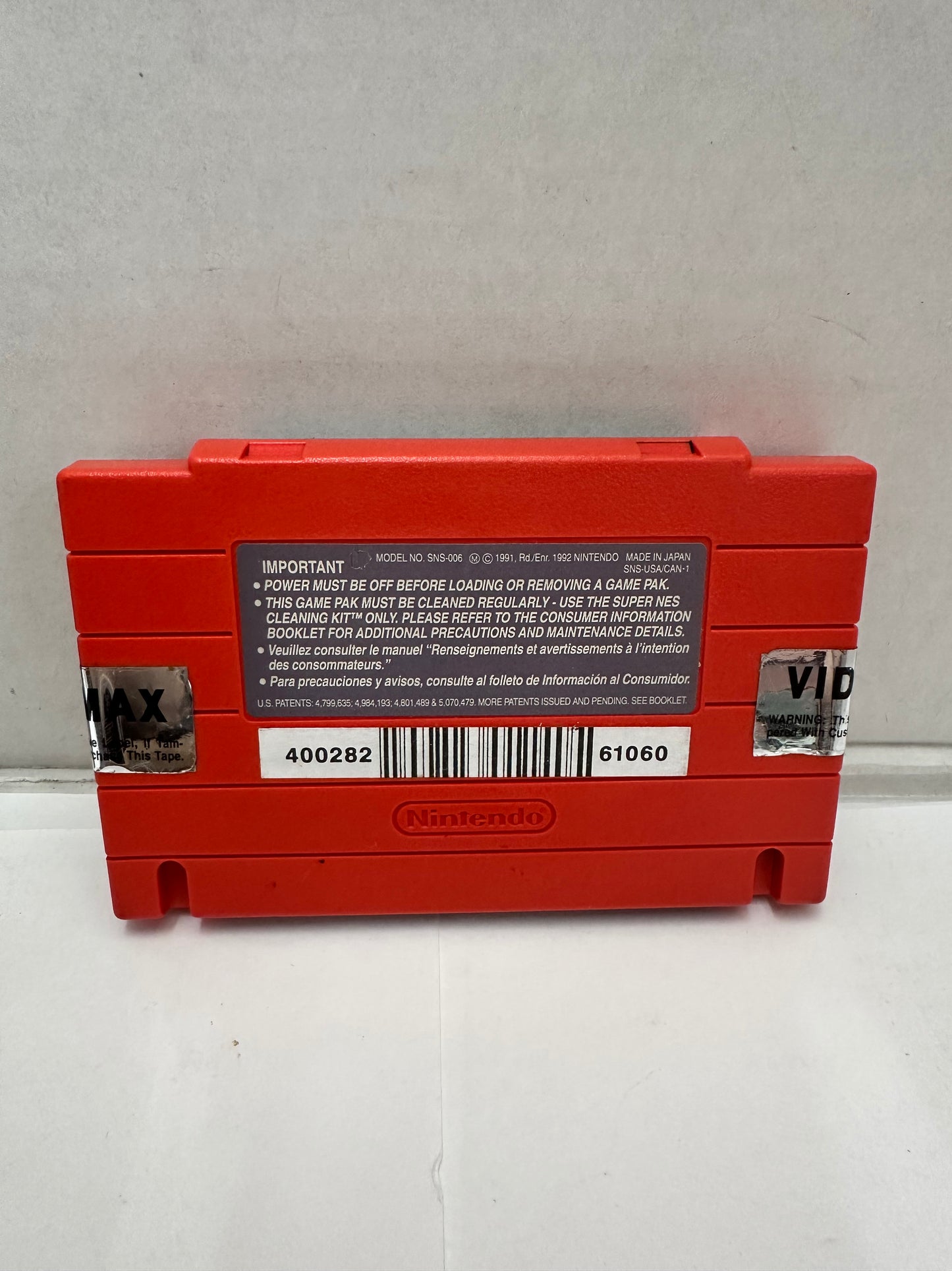 Spider-Man and Venom Maximum Carnage SNES Super Nintendo Red Cartridge + Manual