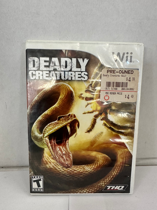 DEADLY CREATURES Nintendo Wii No Manual Untested