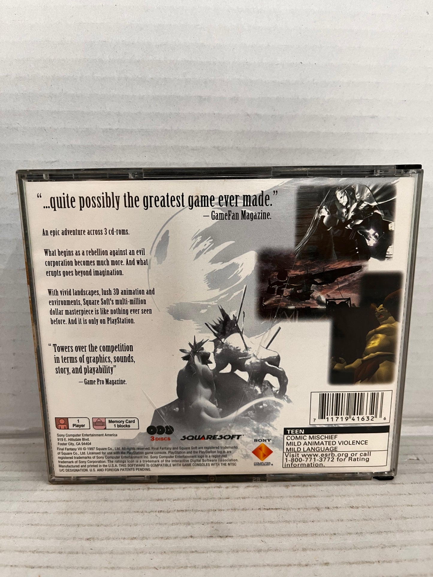 PS1 Final Fantasy VII (Sony PlayStation 1) No Manual - Missing Disc 1